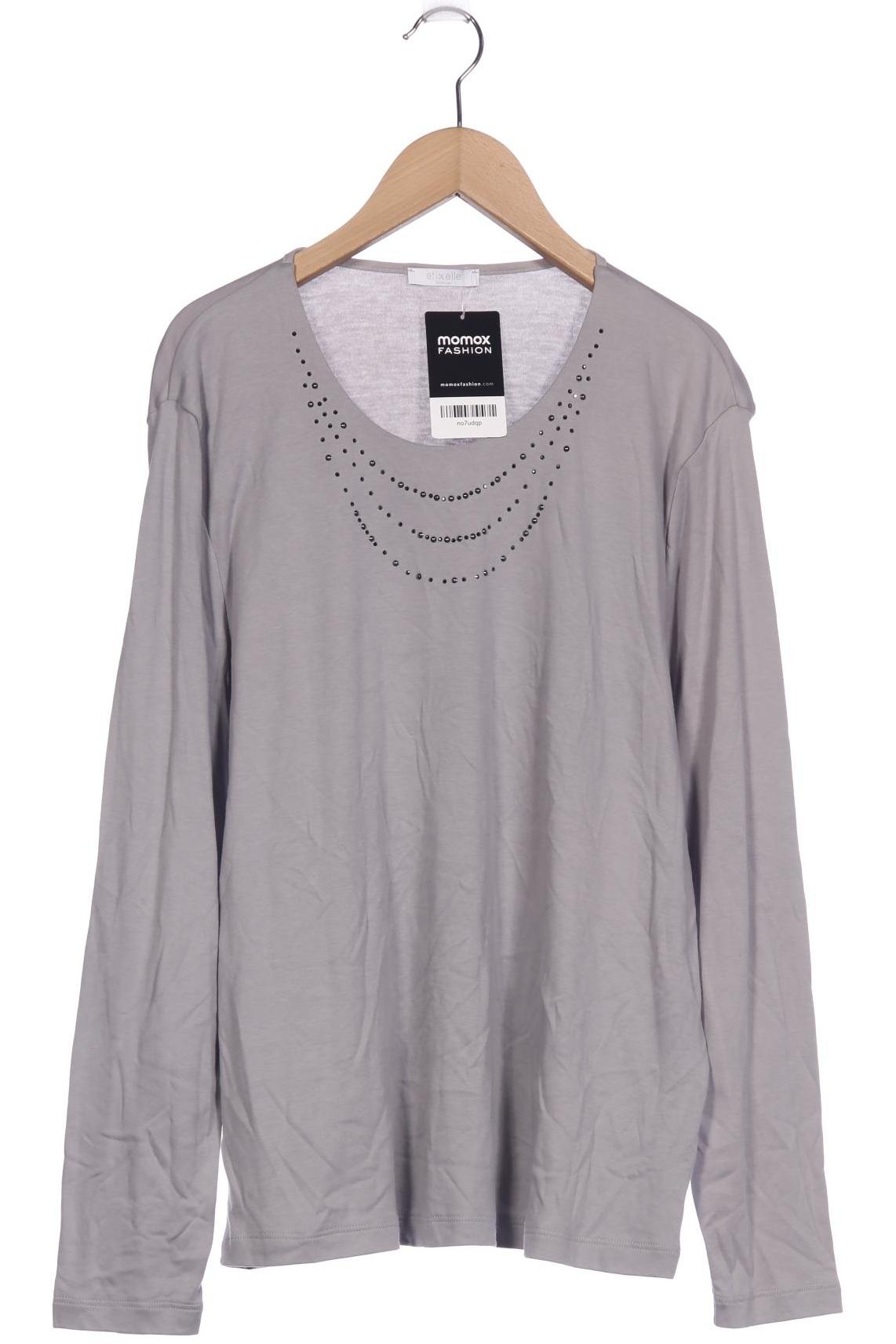

efixelle Damen Langarmshirt, grau, Gr. 48