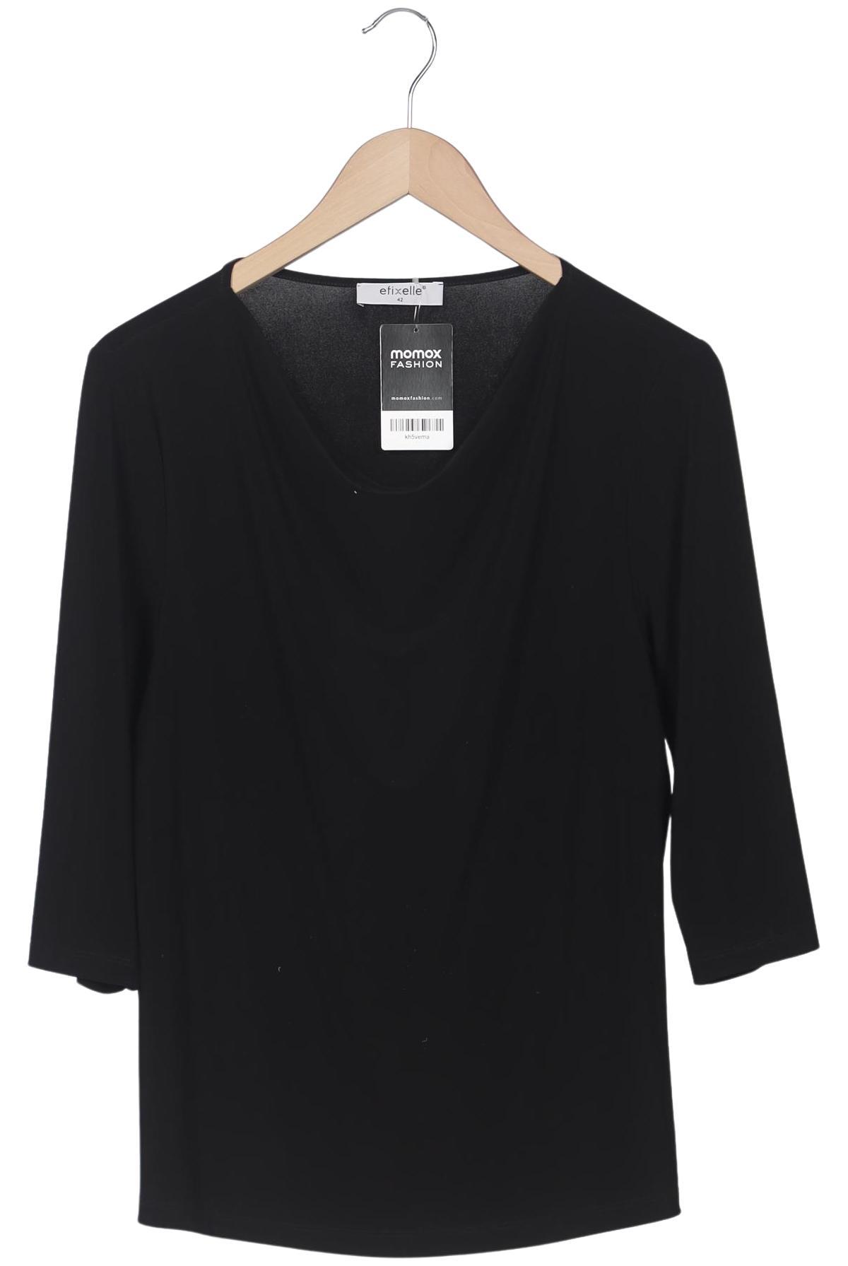 

efixelle Damen Langarmshirt, schwarz, Gr. 42