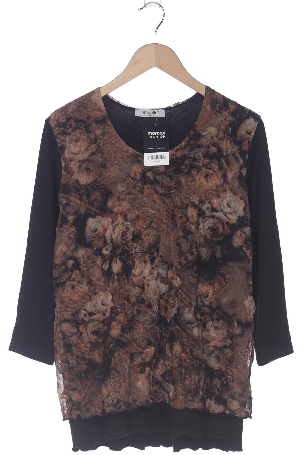 

efixelle Damen Langarmshirt, braun, Gr. 44