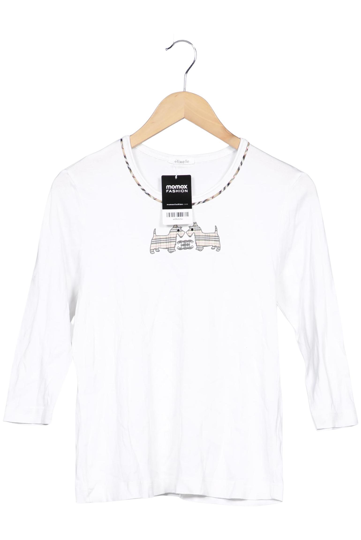 

efixelle Damen Langarmshirt, weiß, Gr. 40