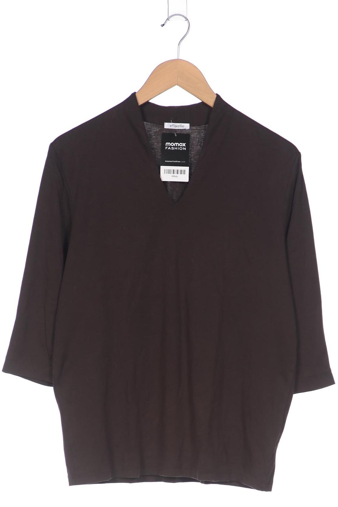 

efixelle Damen Langarmshirt, braun, Gr. 46