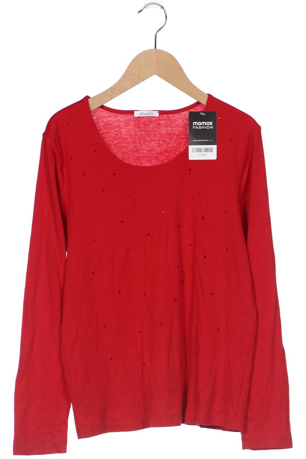 

efixelle Damen Langarmshirt, rot, Gr. 38