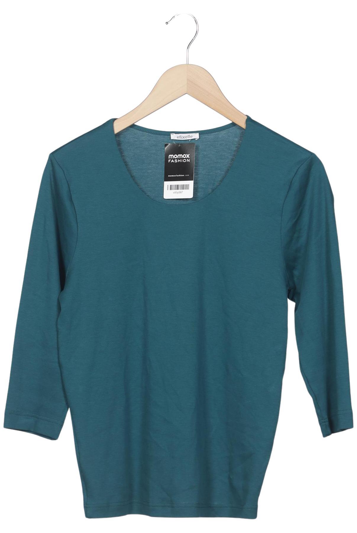 

efixelle Damen Langarmshirt, türkis, Gr. 38