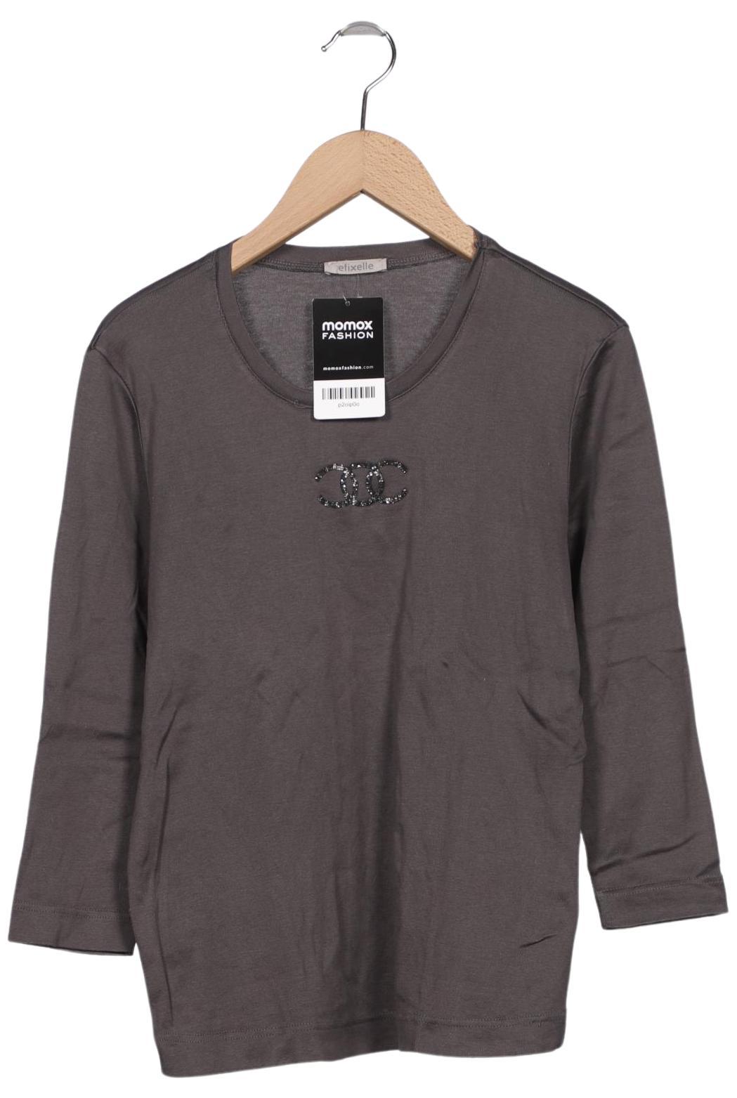 

efixelle Damen Langarmshirt, grau, Gr. 36