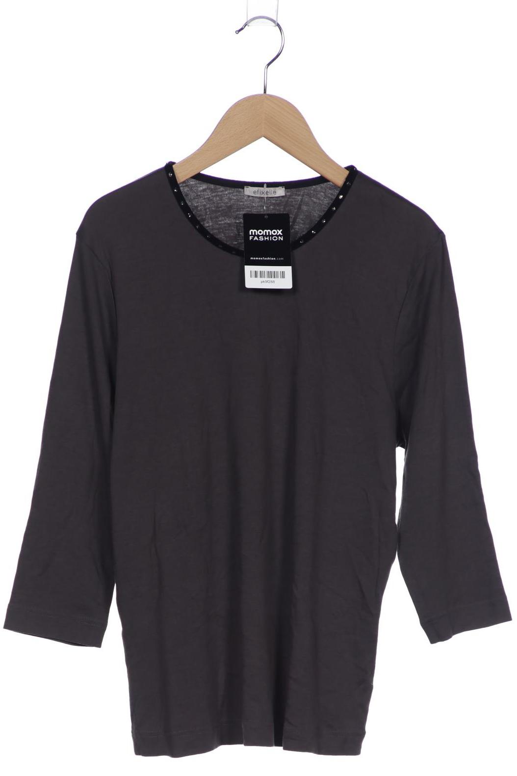 

efixelle Damen Langarmshirt, grau, Gr. 40