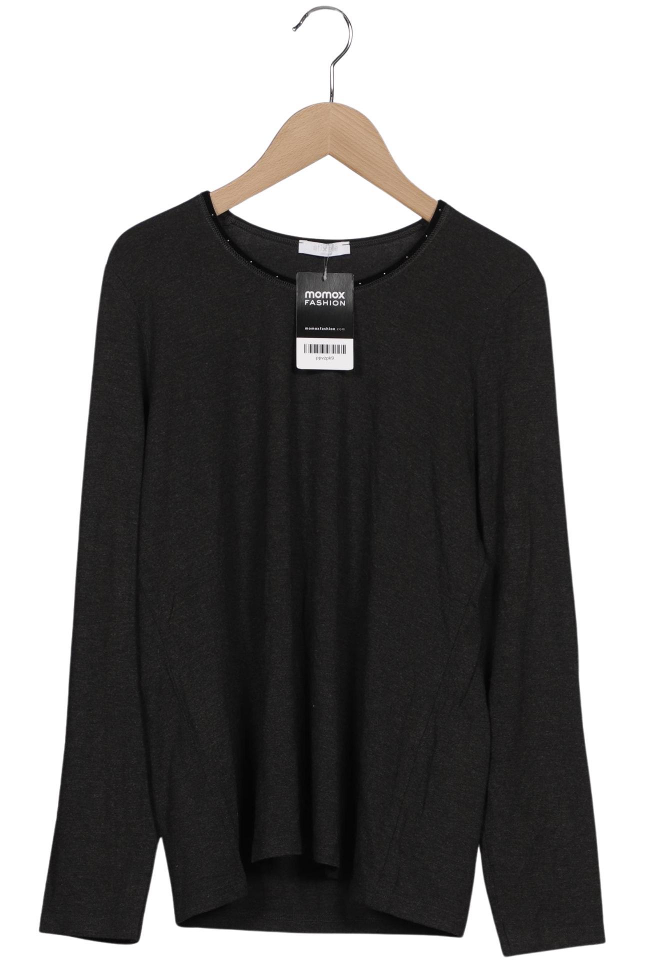 

efixelle Damen Langarmshirt, grau, Gr. 42