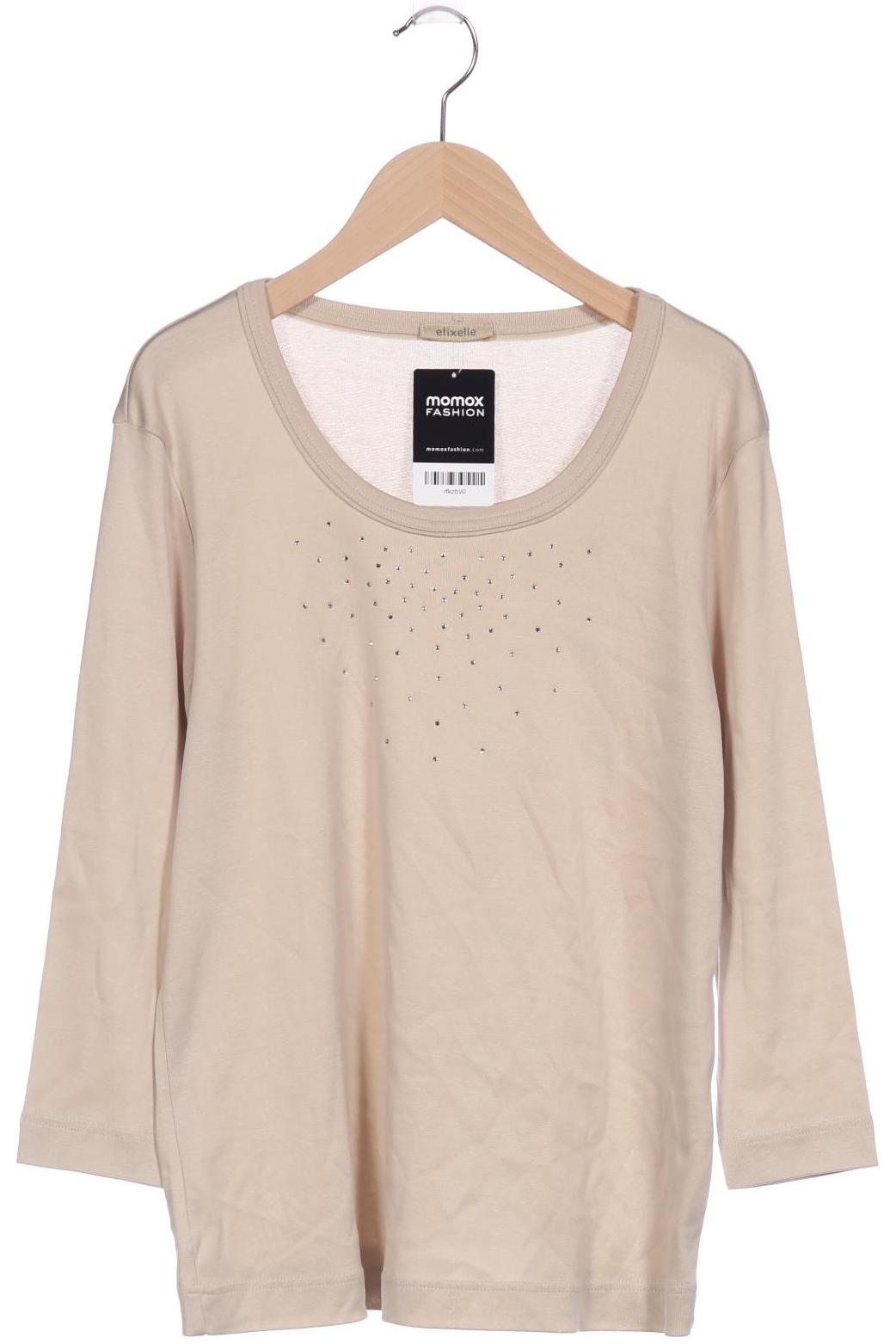 

efixelle Damen Langarmshirt, beige, Gr. 40