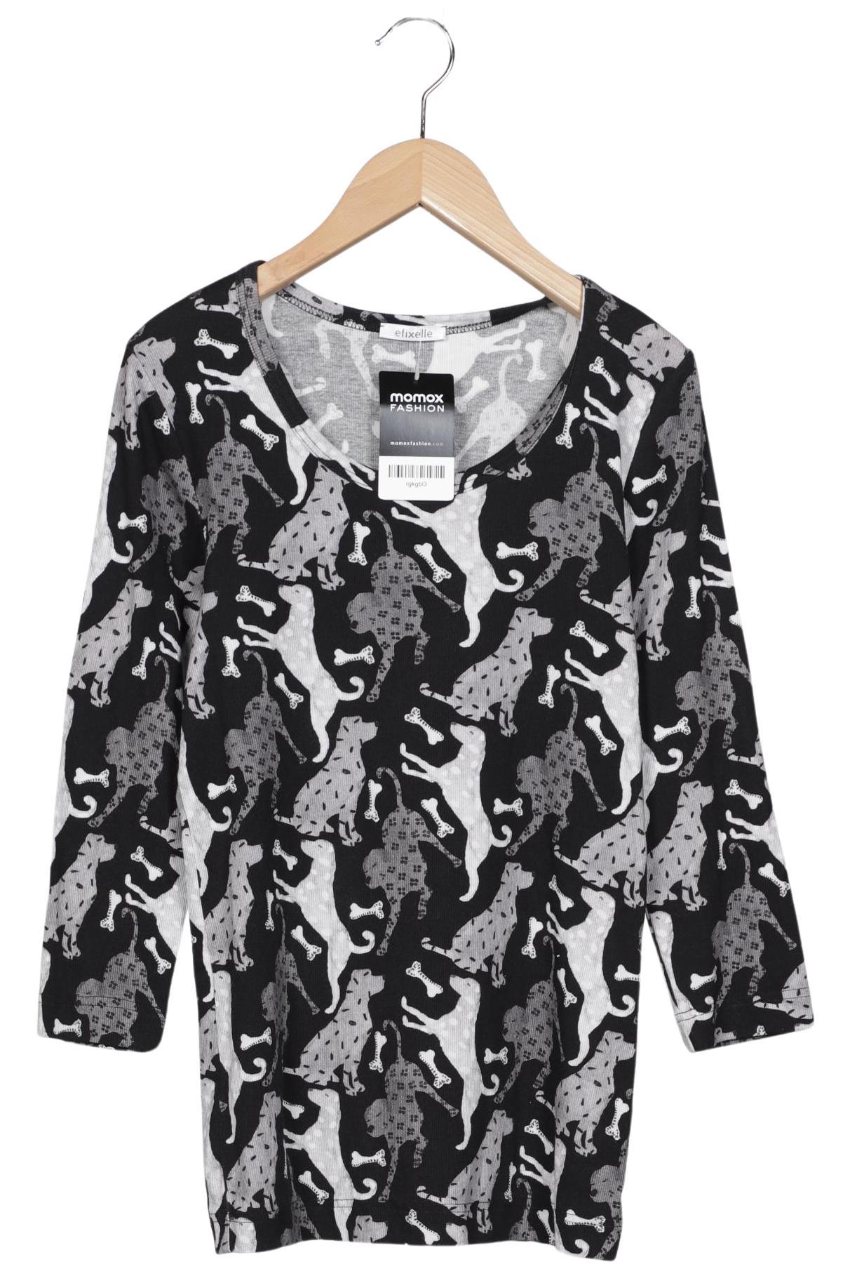 

efixelle Damen Langarmshirt, schwarz, Gr. 38