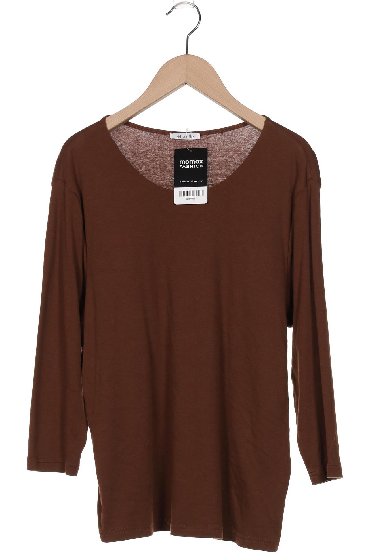 

efixelle Damen Langarmshirt, braun, Gr. 44