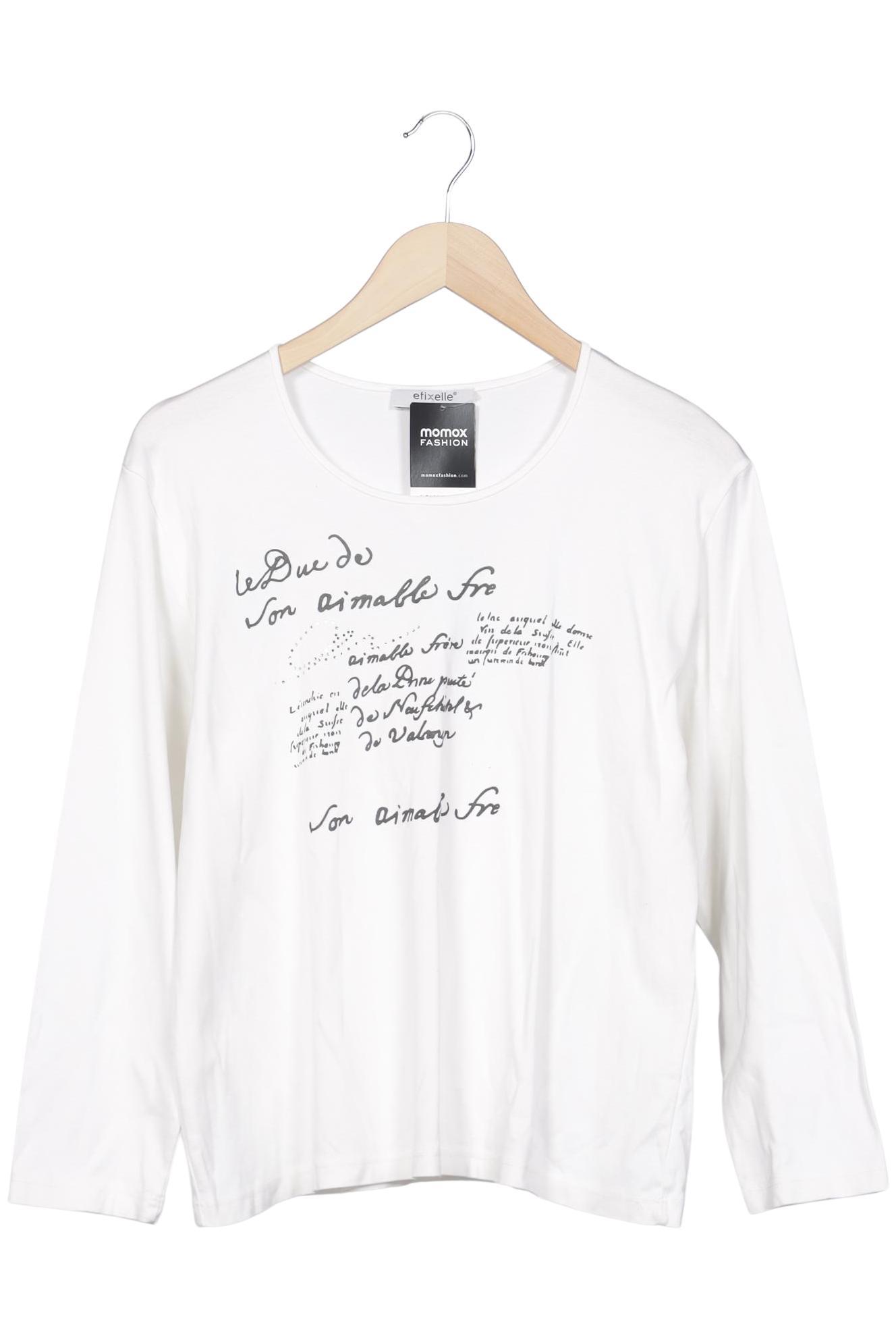 

efixelle Damen Langarmshirt, weiß, Gr. 46