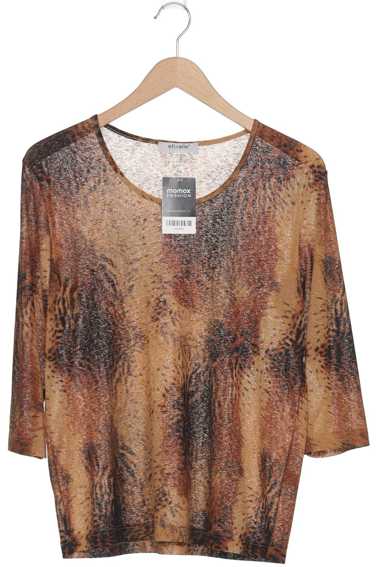 

efixelle Damen Langarmshirt, braun, Gr. 42