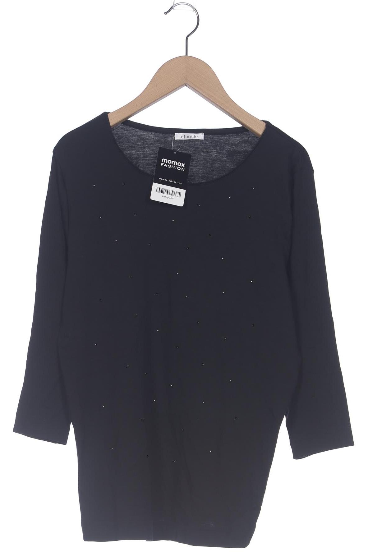 

efixelle Damen Langarmshirt, schwarz, Gr. 40