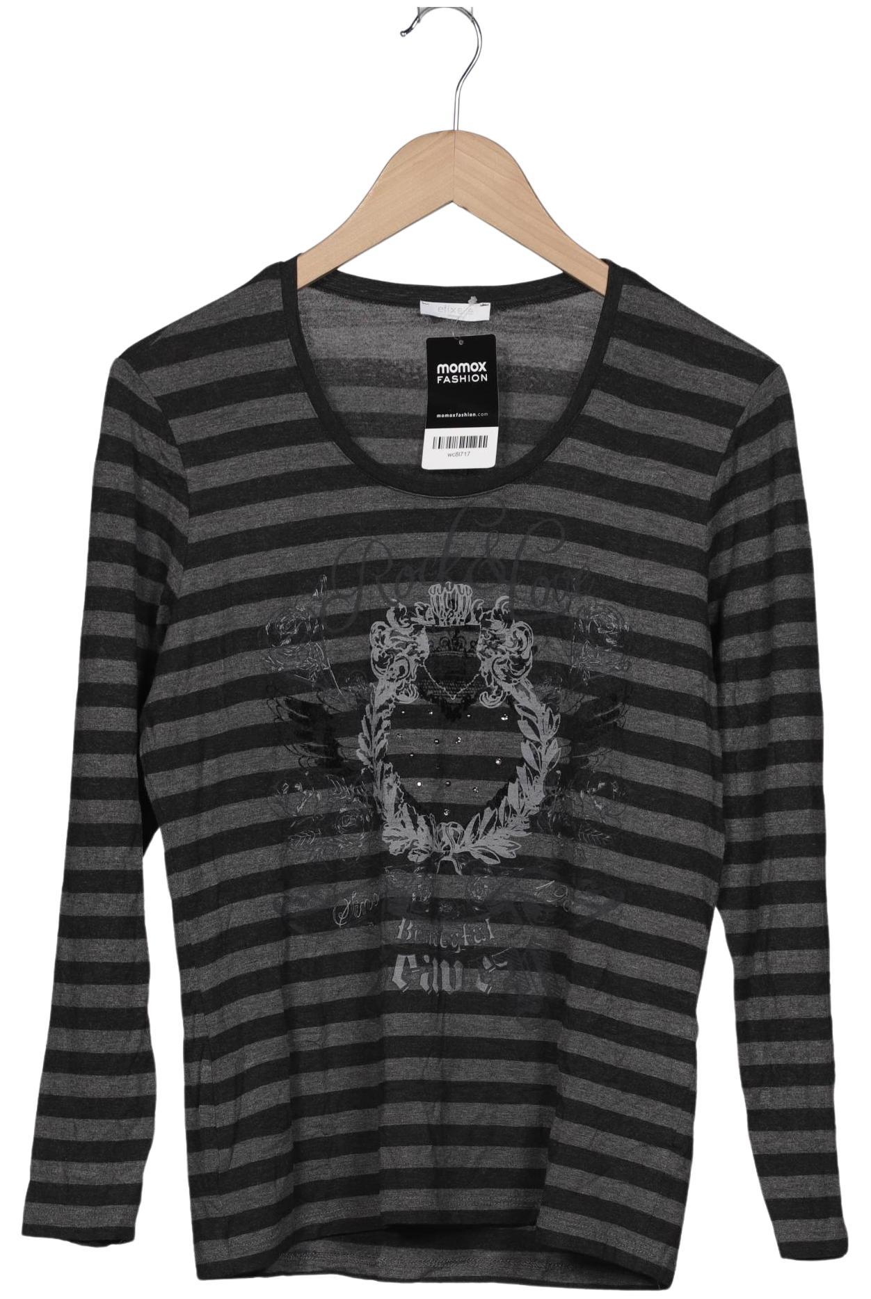 

efixelle Damen Langarmshirt, grau, Gr. 40