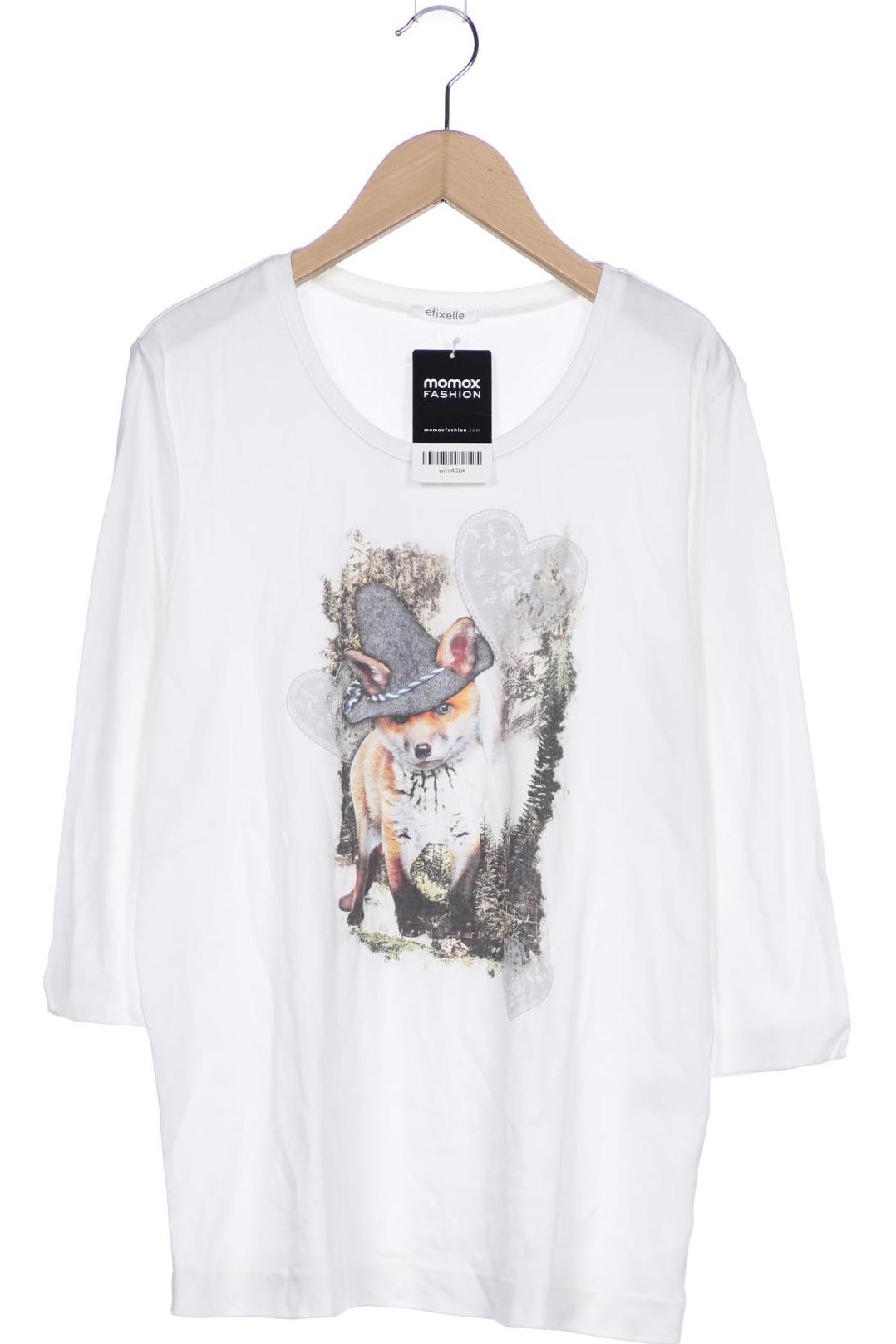 

efixelle Damen Langarmshirt, weiß, Gr. 44