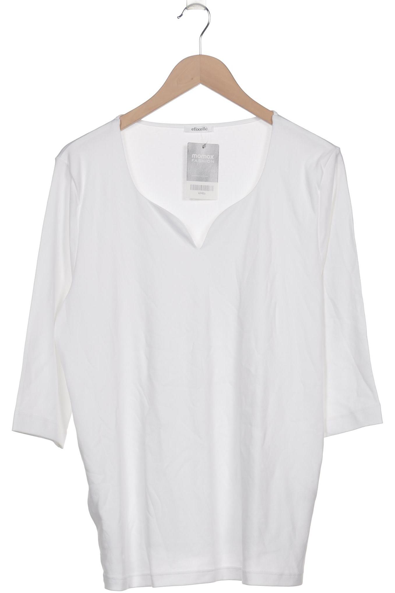 

efixelle Damen Langarmshirt, weiß, Gr. 46