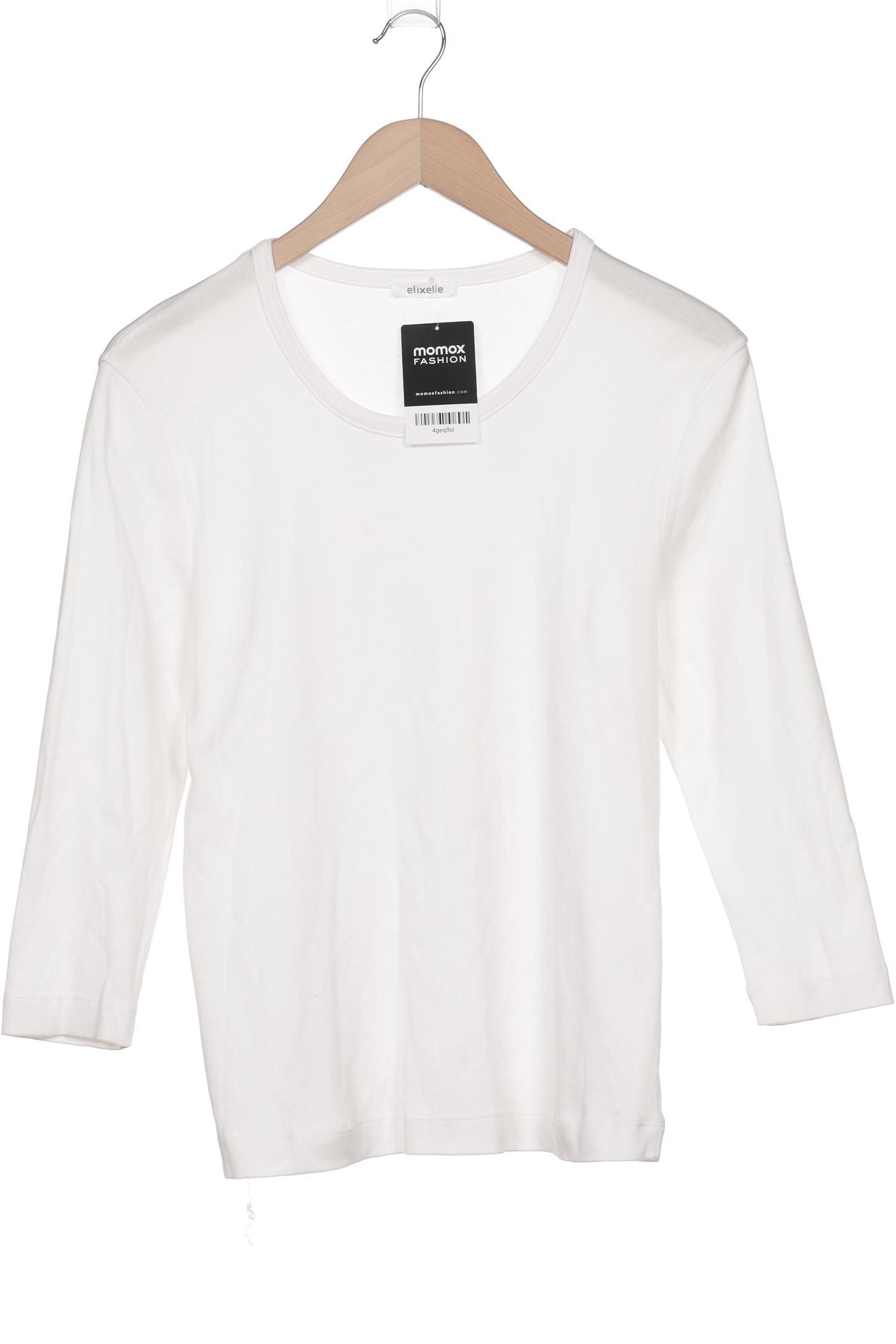 

efixelle Damen Langarmshirt, weiß, Gr. 40