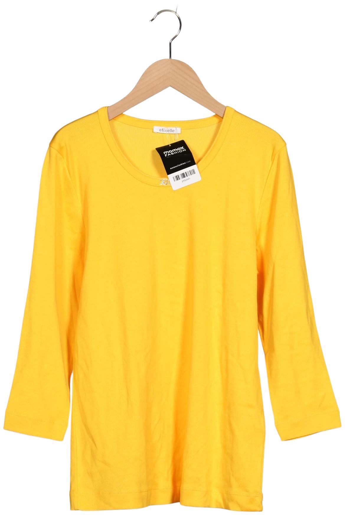 

efixelle Damen Langarmshirt, gelb, Gr. 40