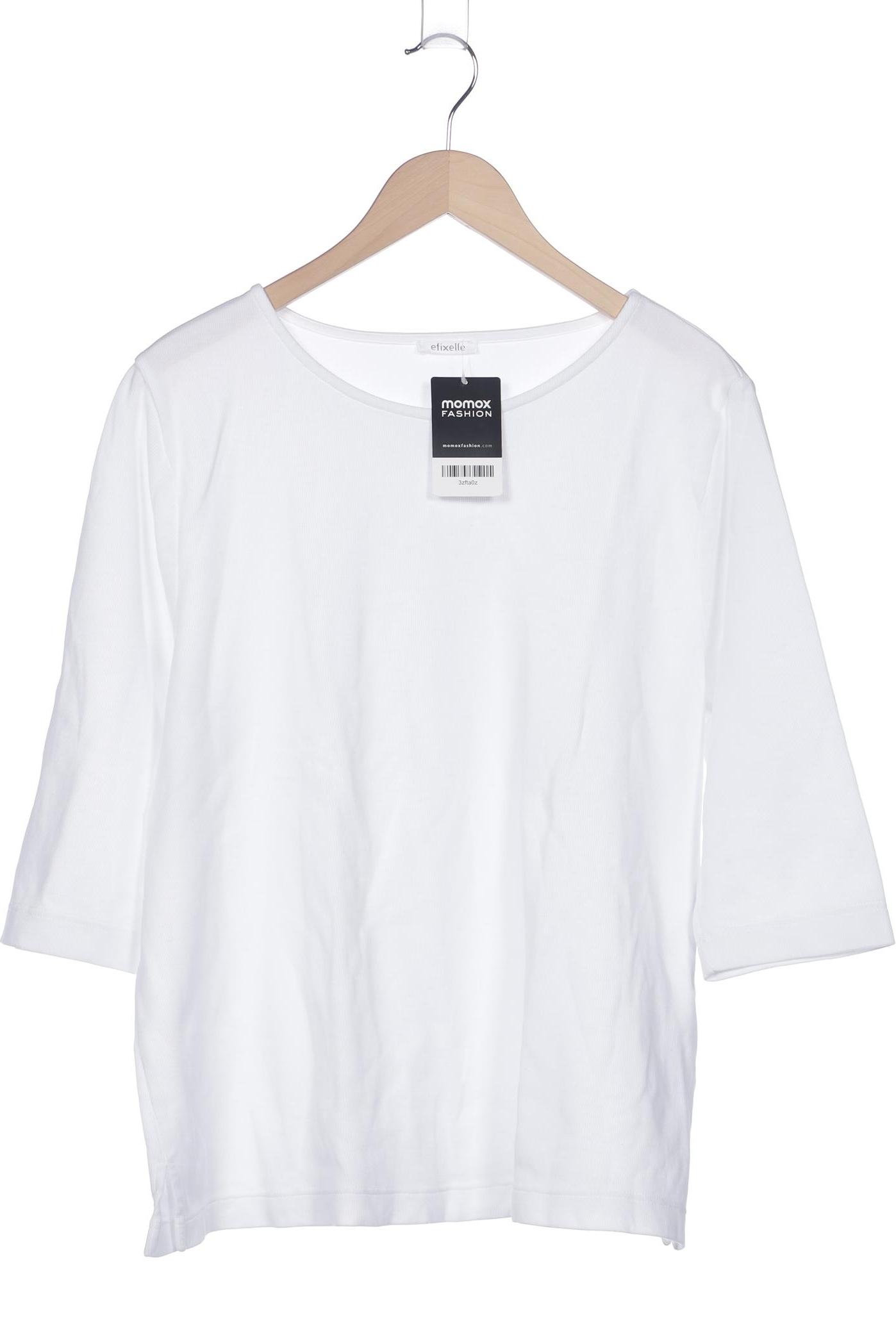 

efixelle Damen Langarmshirt, weiß, Gr. 48