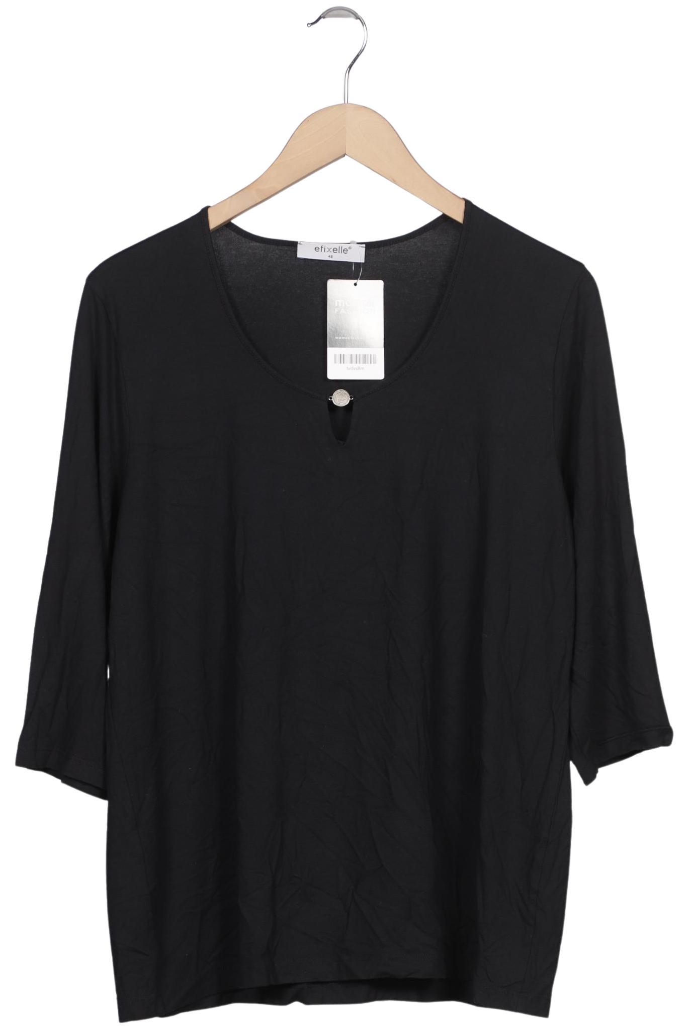 

efixelle Damen Langarmshirt, schwarz, Gr. 48