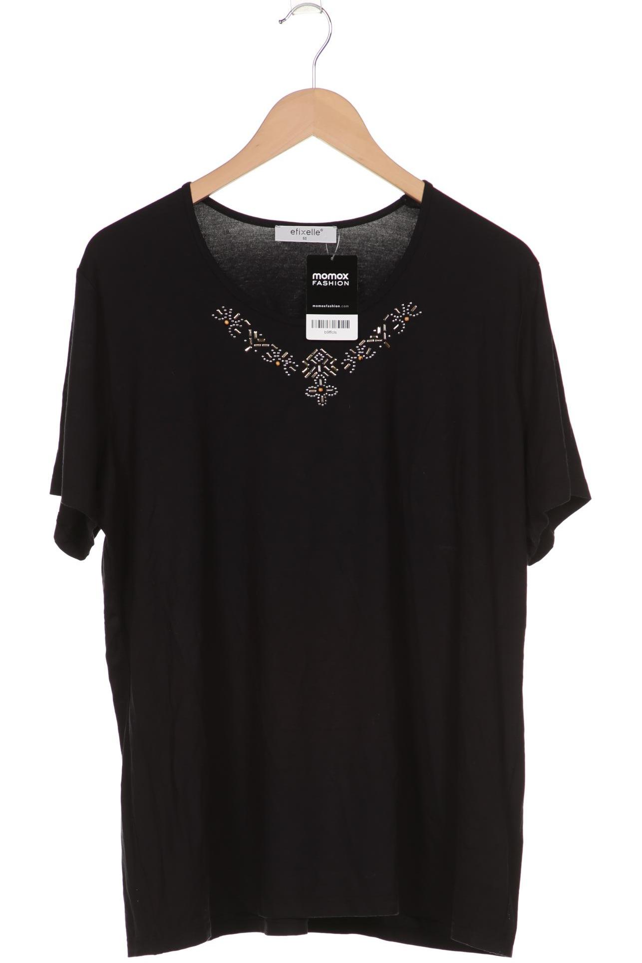 

efixelle Damen T-Shirt, schwarz, Gr. 50
