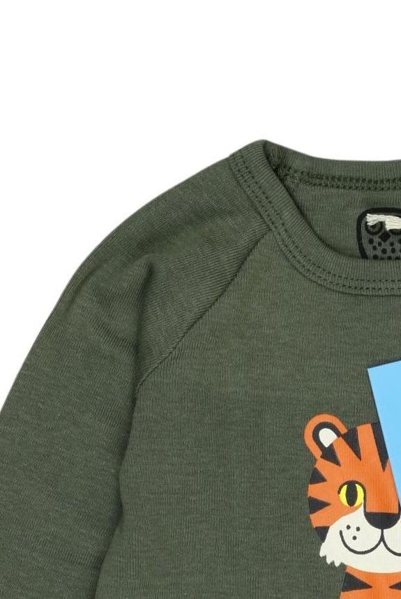 Thumbnail - Ej Sikke Lej Jungen Langarmshirt, grün, Gr. 74