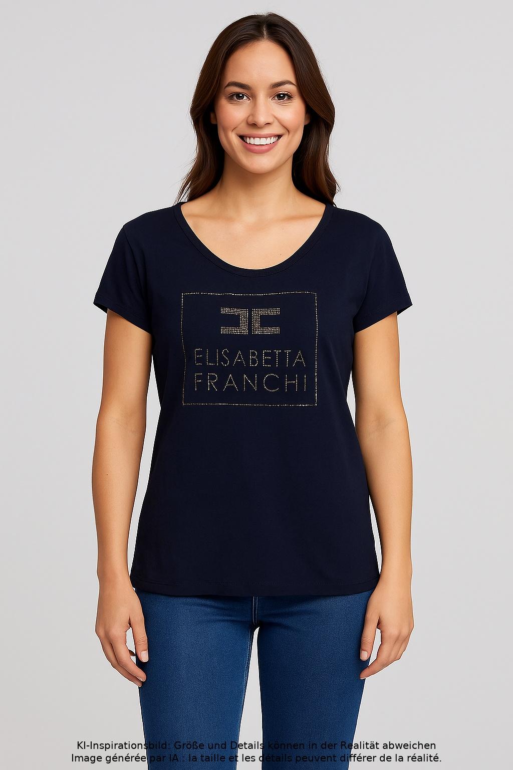 

Elisabetta Franchi Damen T-Shirt, marineblau, Gr. 44