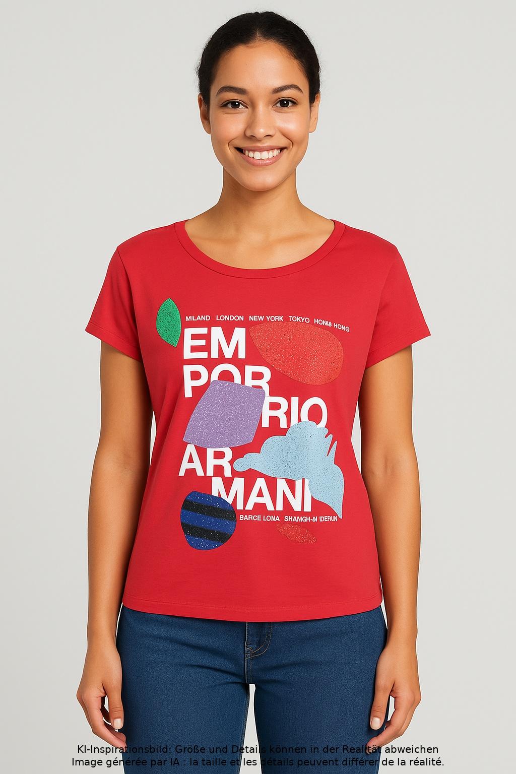 

Emporio Armani Damen T-Shirt, rot, Gr. 42