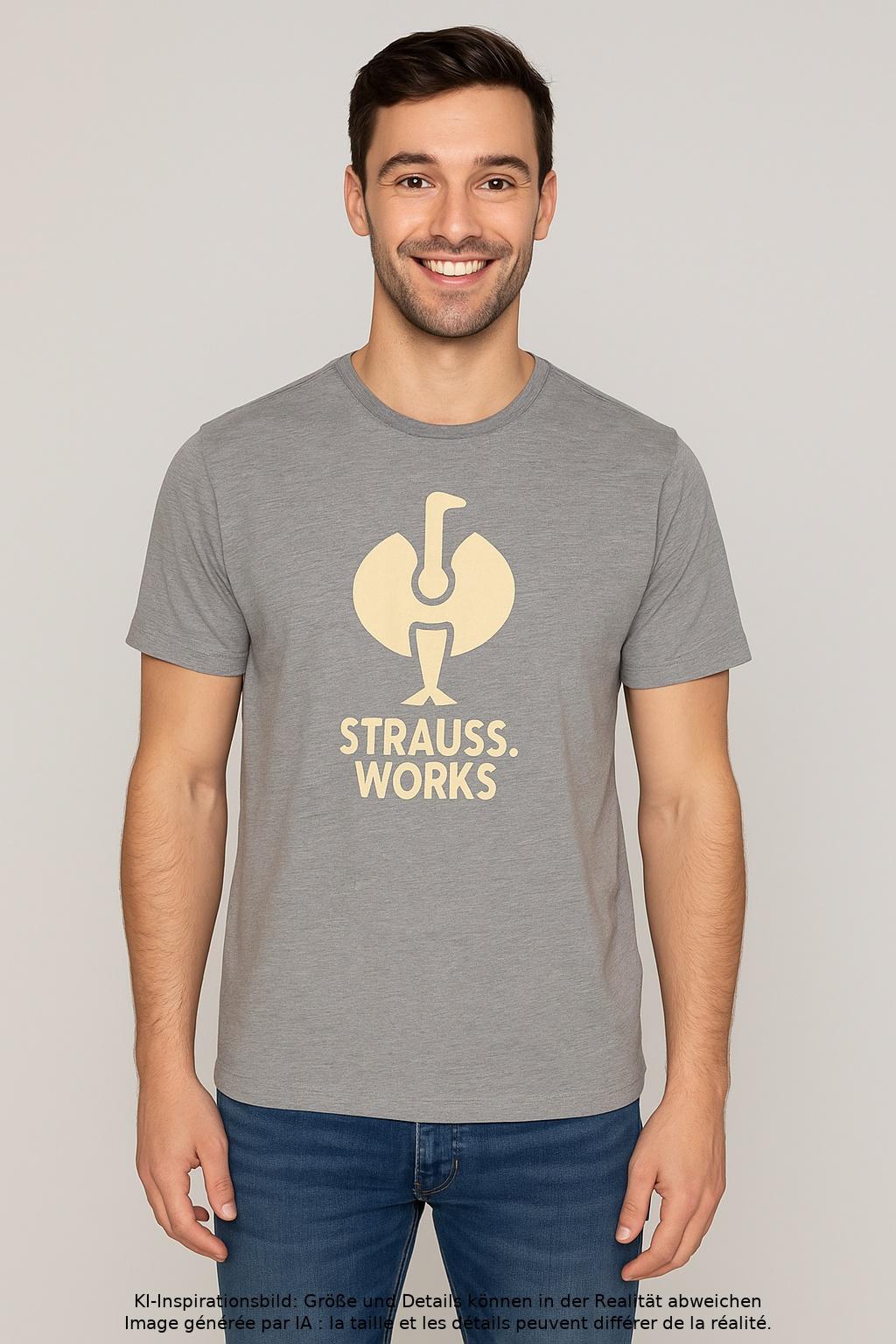 

engelbert strauss Herren T-Shirt, grau, Gr. 46