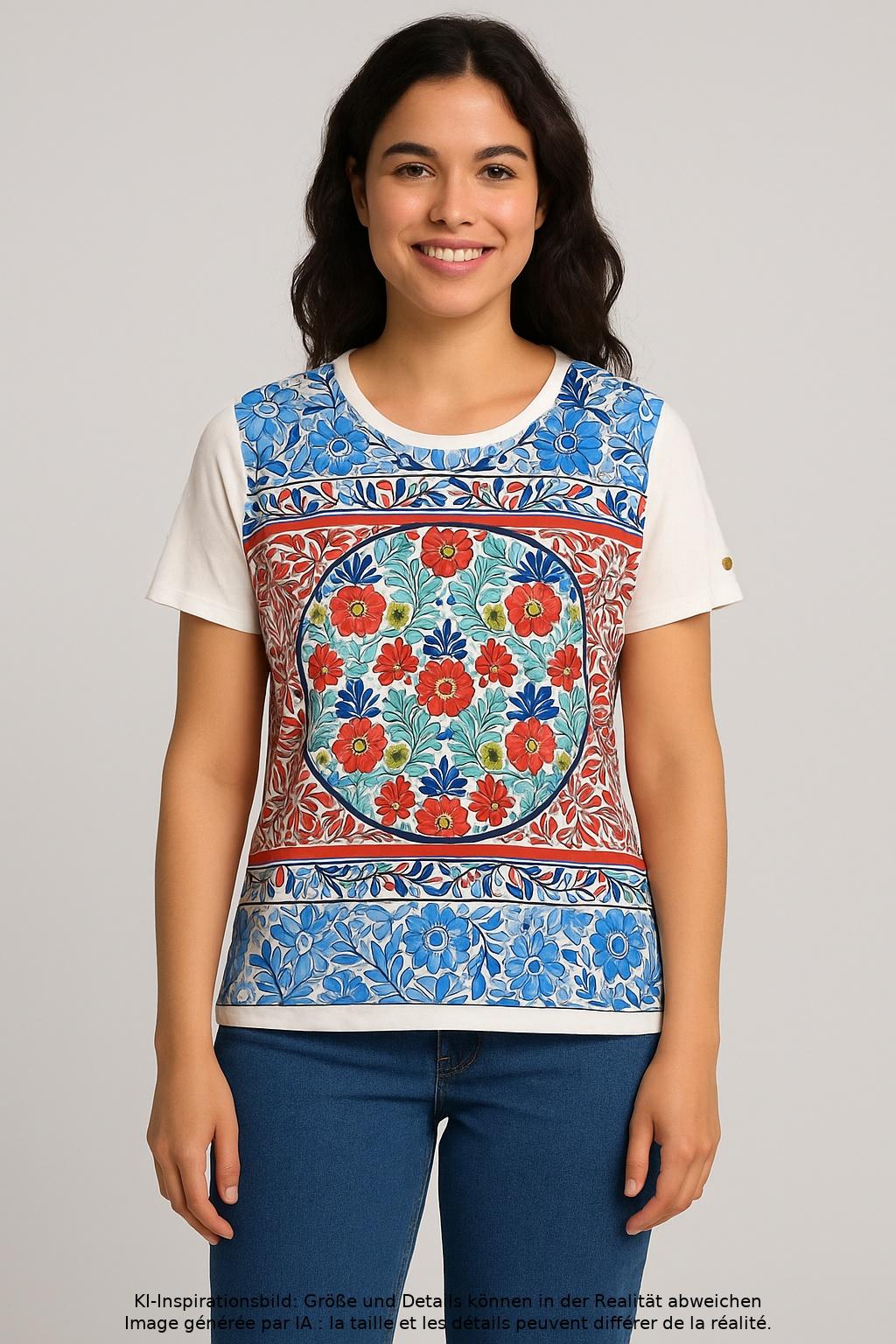 

Escada Damen T-Shirt, mehrfarbig, Gr. 42