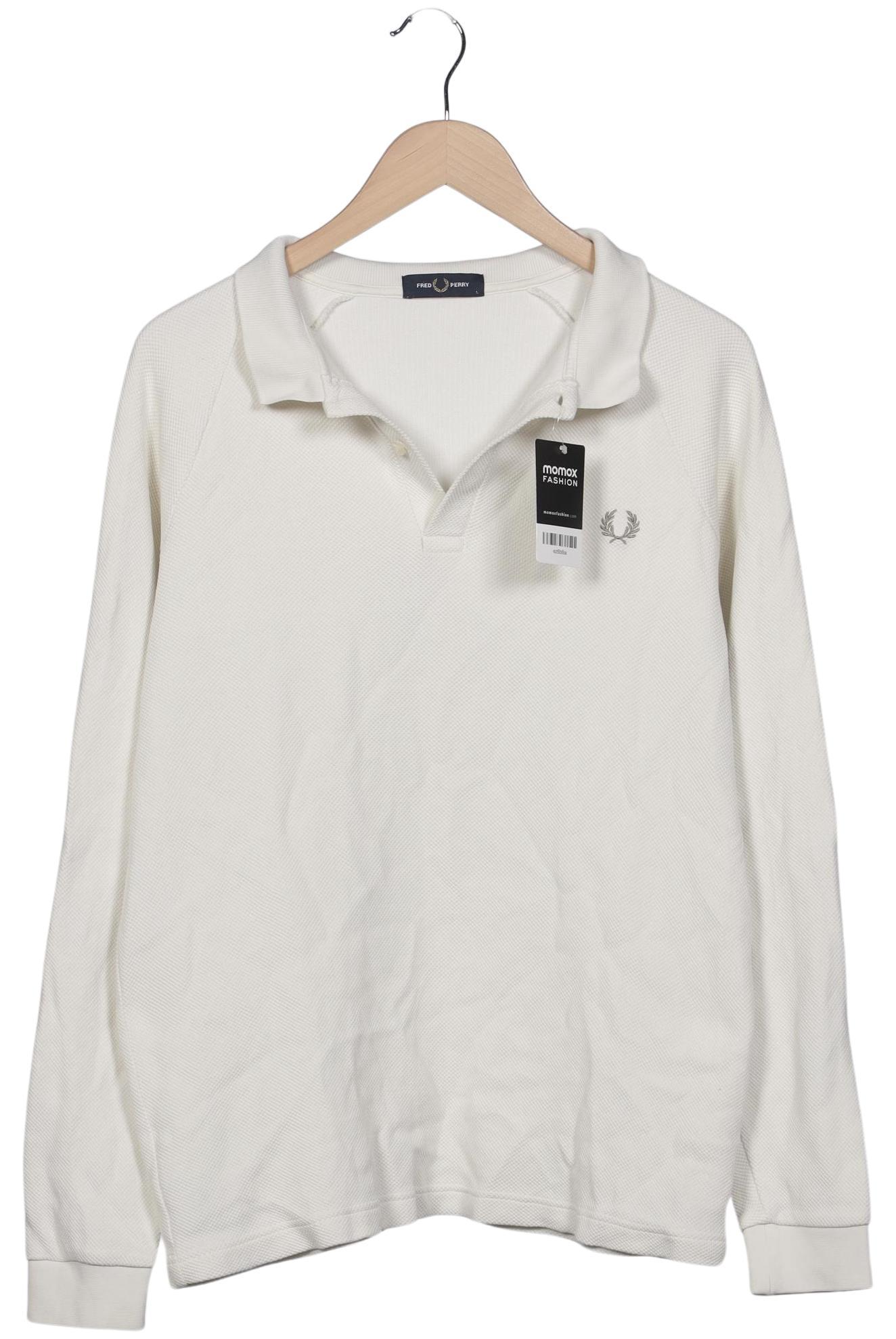 Thumbnail - Fred Perry Herren Langarmshirt, cremeweiß, Gr. 52