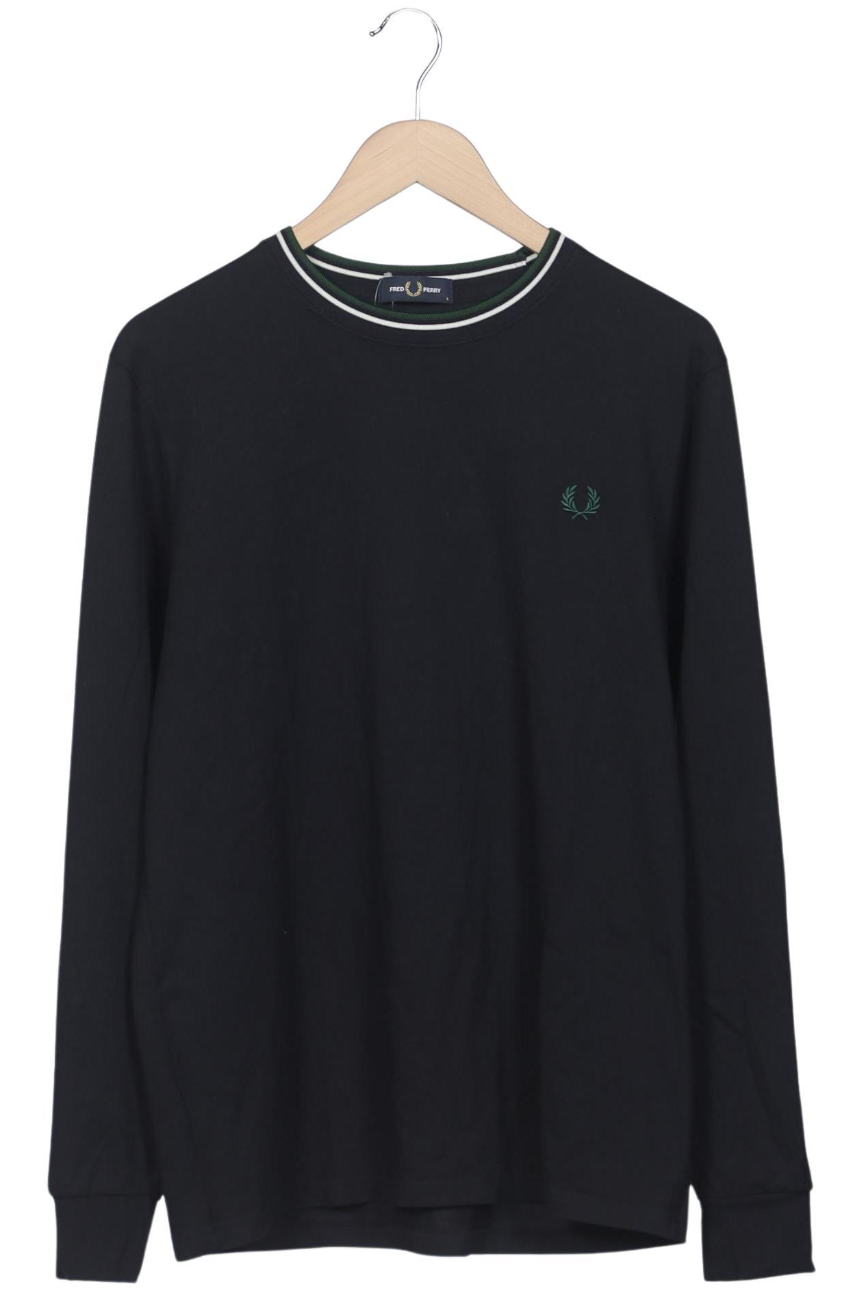 Thumbnail - Fred Perry Herren Langarmshirt, marineblau, Gr. 52