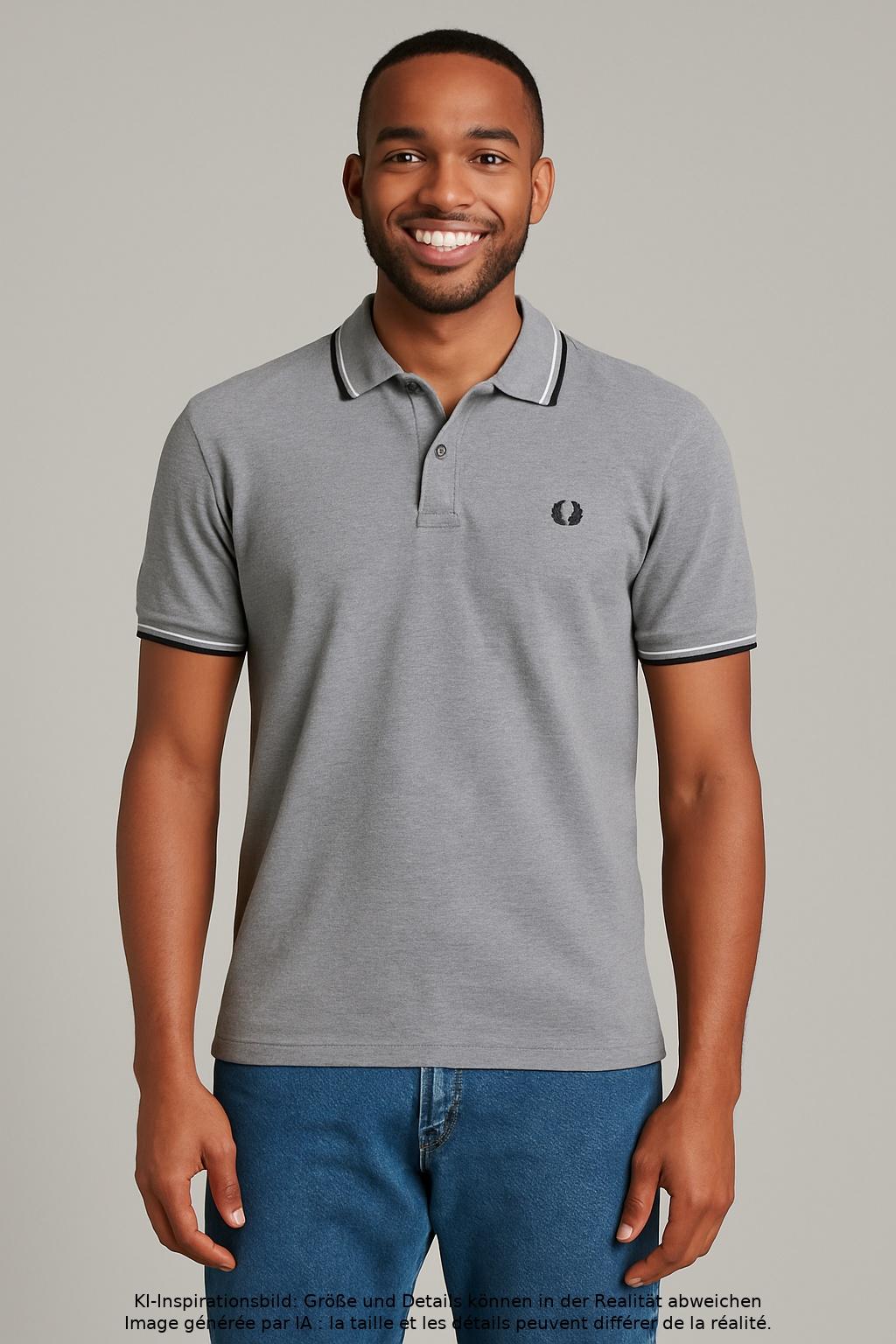 Thumbnail - Fred Perry Herren Poloshirt, grau, Gr. 48