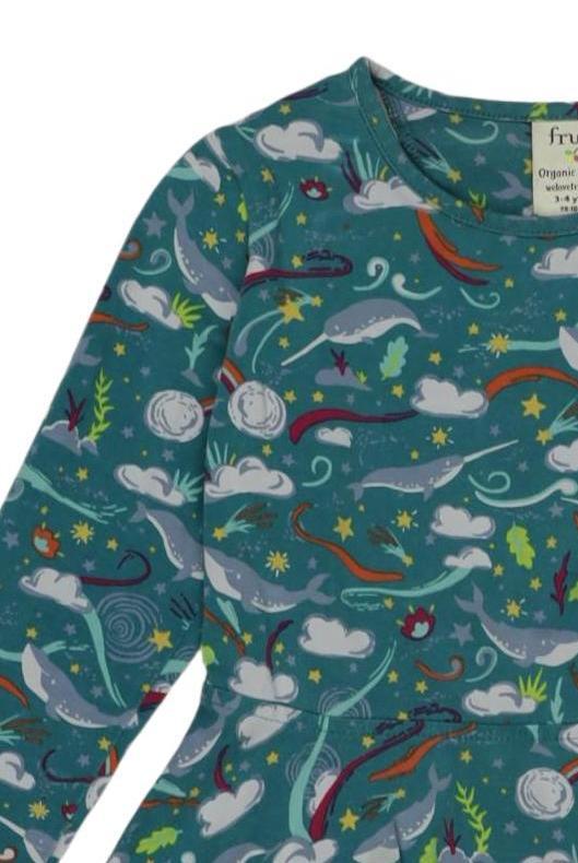 Thumbnail - Frugi Mädchen Kleid, grün, Gr. 98/104