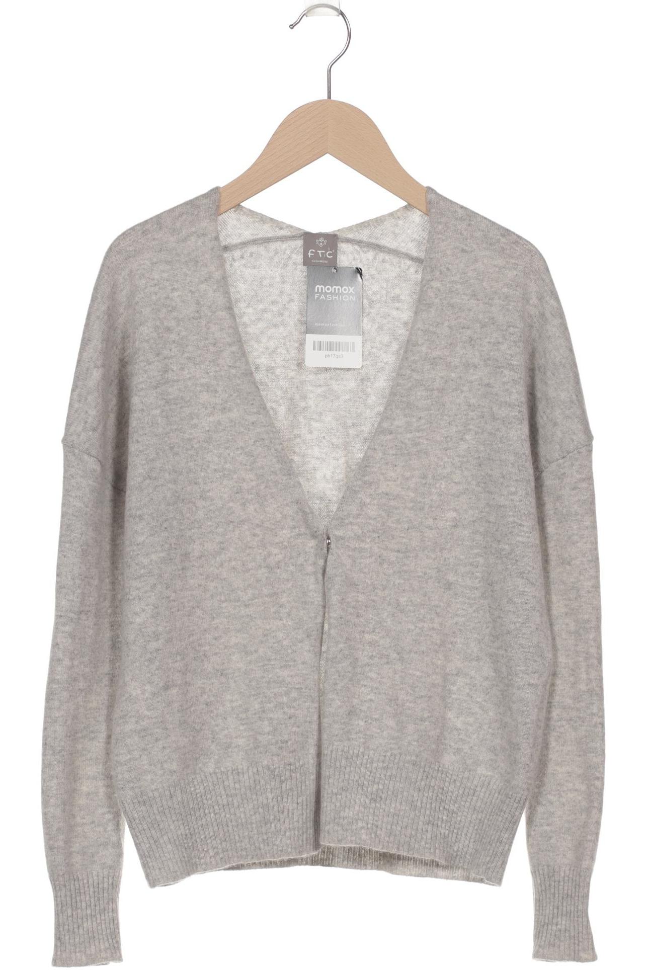 

FTC Cashmere Damen Strickjacke, grau, Gr. 34