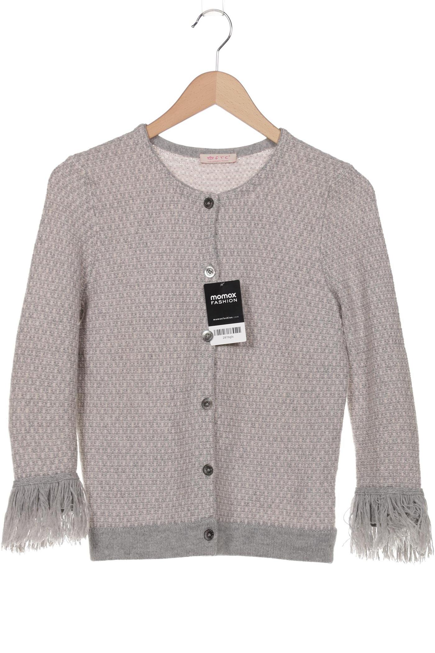 

FTC Cashmere Damen Strickjacke, grau, Gr. 38