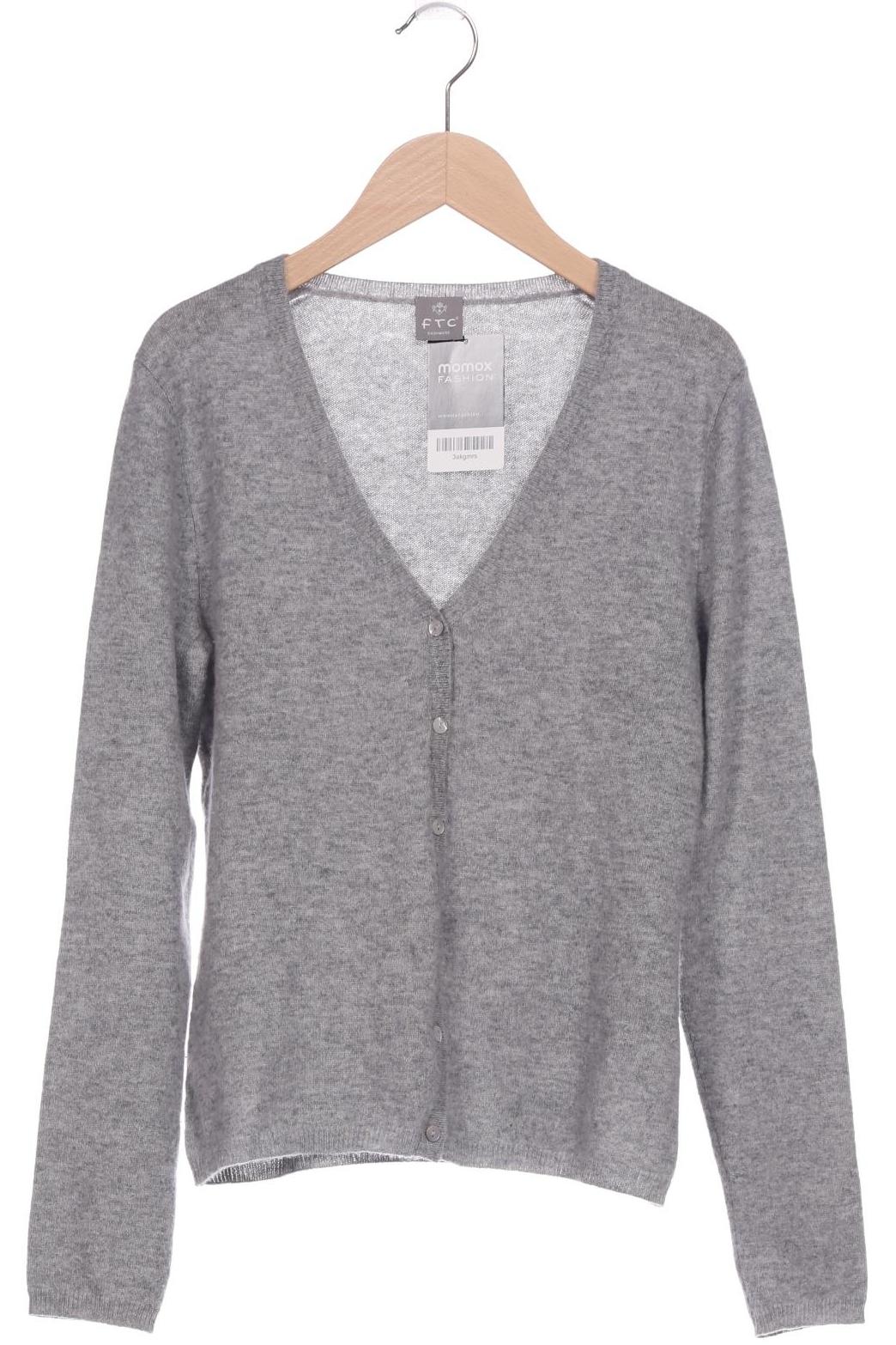 

FTC Cashmere Damen Strickjacke, grau, Gr. 34