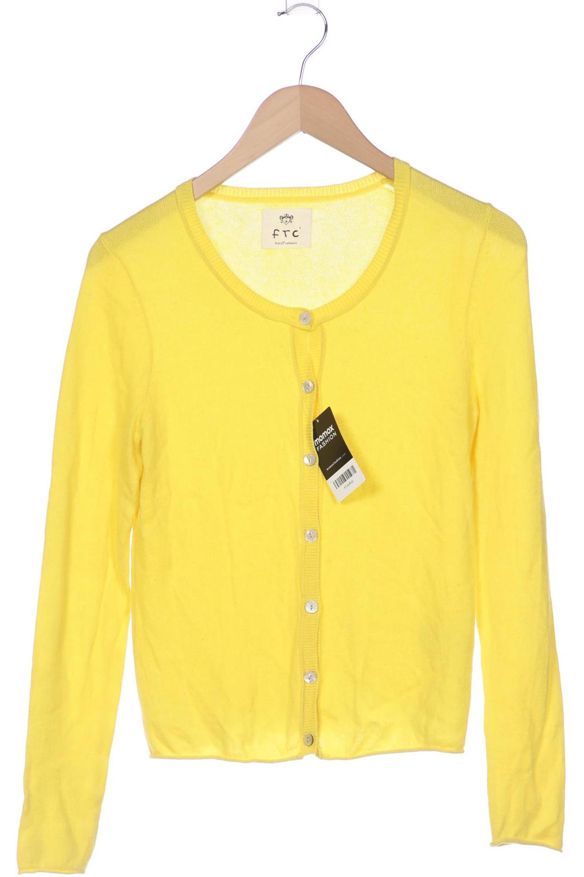 

FTC Cashmere Damen Strickjacke, gelb, Gr. 36