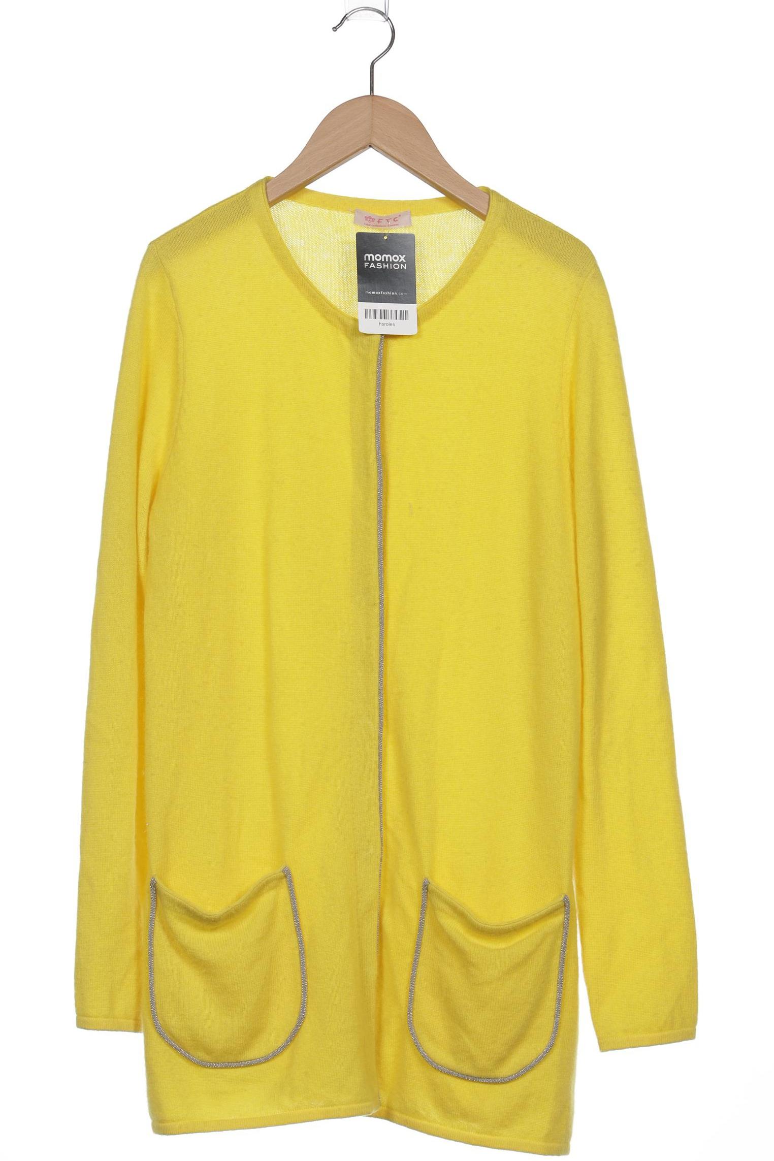 

FTC Cashmere Damen Strickjacke, gelb, Gr. 38