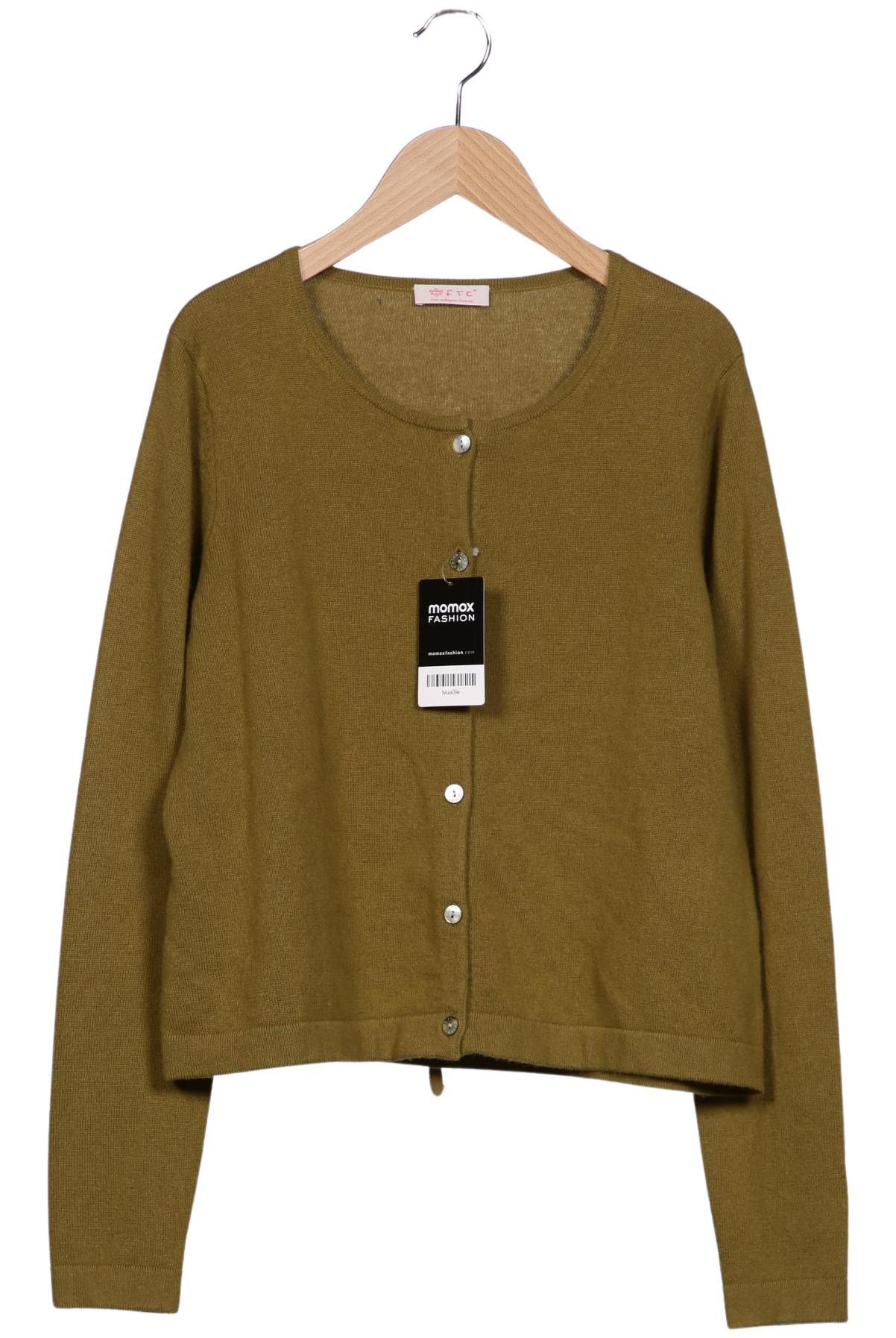 

FTC Cashmere Damen Strickjacke, grün, Gr. 38