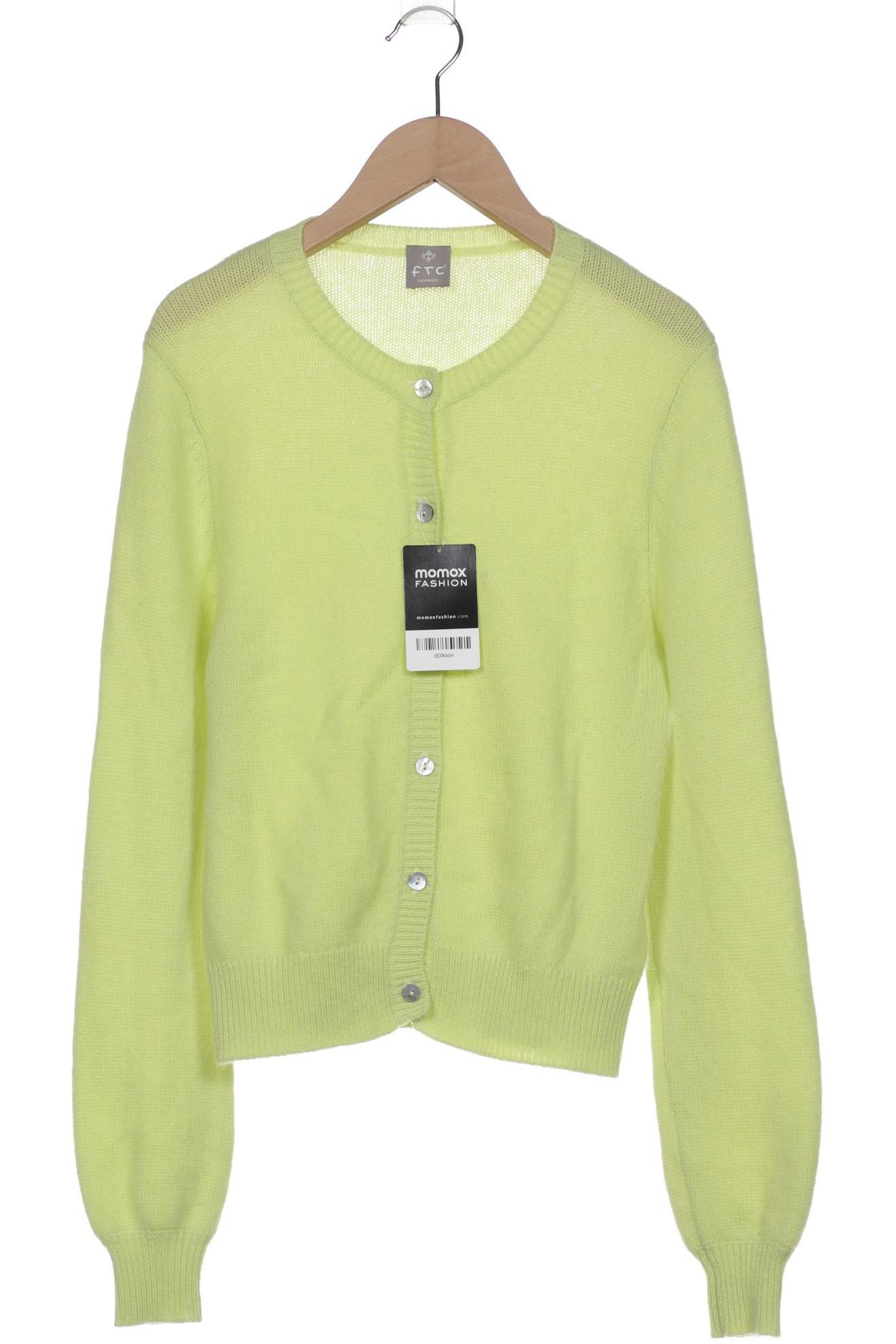

FTC Cashmere Damen Strickjacke, hellgrün, Gr. 34