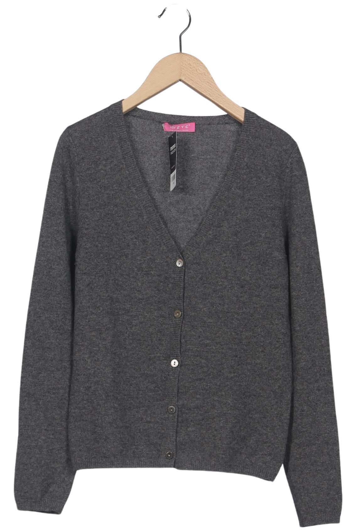 

FTC Cashmere Damen Strickjacke, grau, Gr. 36