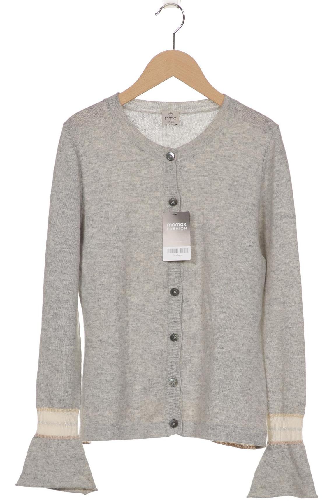 

FTC Cashmere Damen Strickjacke, grau, Gr. 36