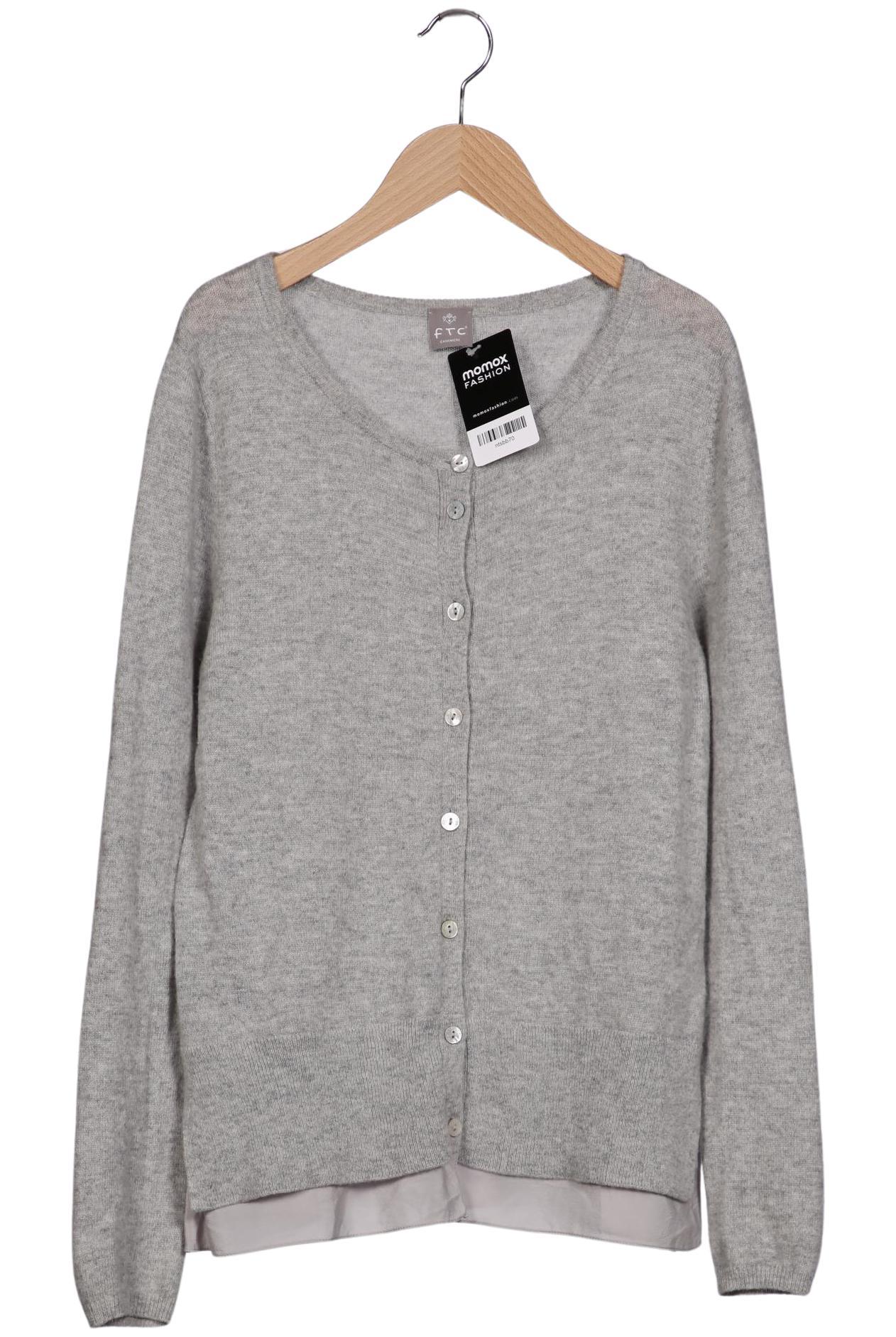

FTC Cashmere Damen Strickjacke, grau, Gr. 38
