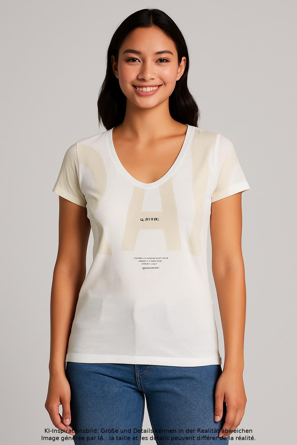 

G Star RAW Damen T-Shirt, cremeweiß, Gr. 34