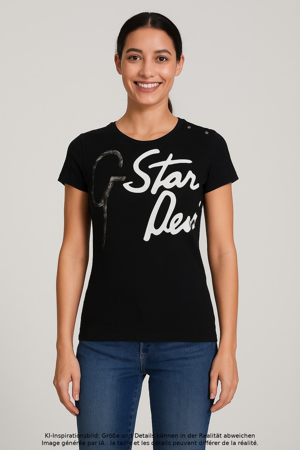 

G Star RAW Damen T-Shirt, schwarz, Gr. 34