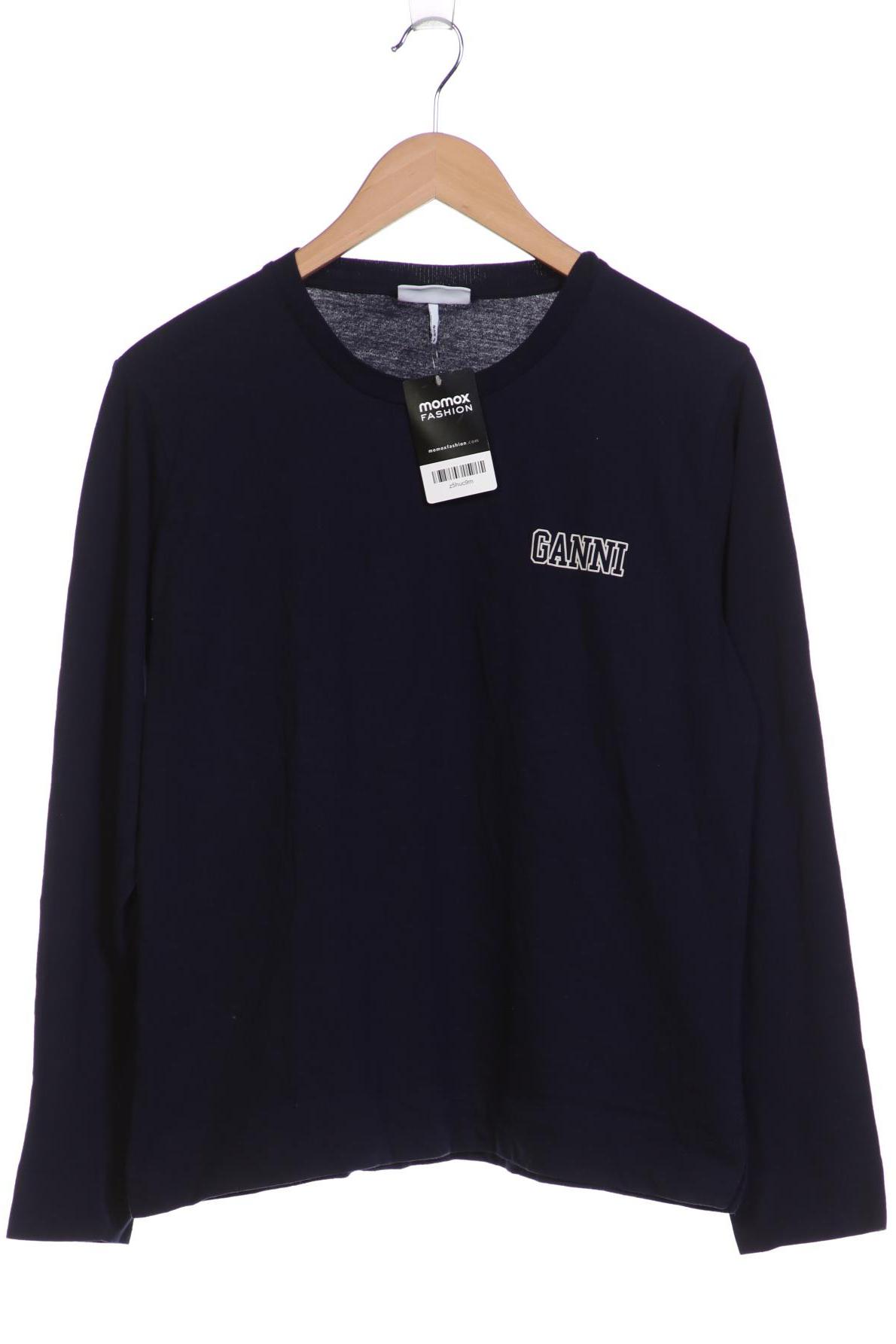 

Ganni Damen Langarmshirt, marineblau, Gr. 42
