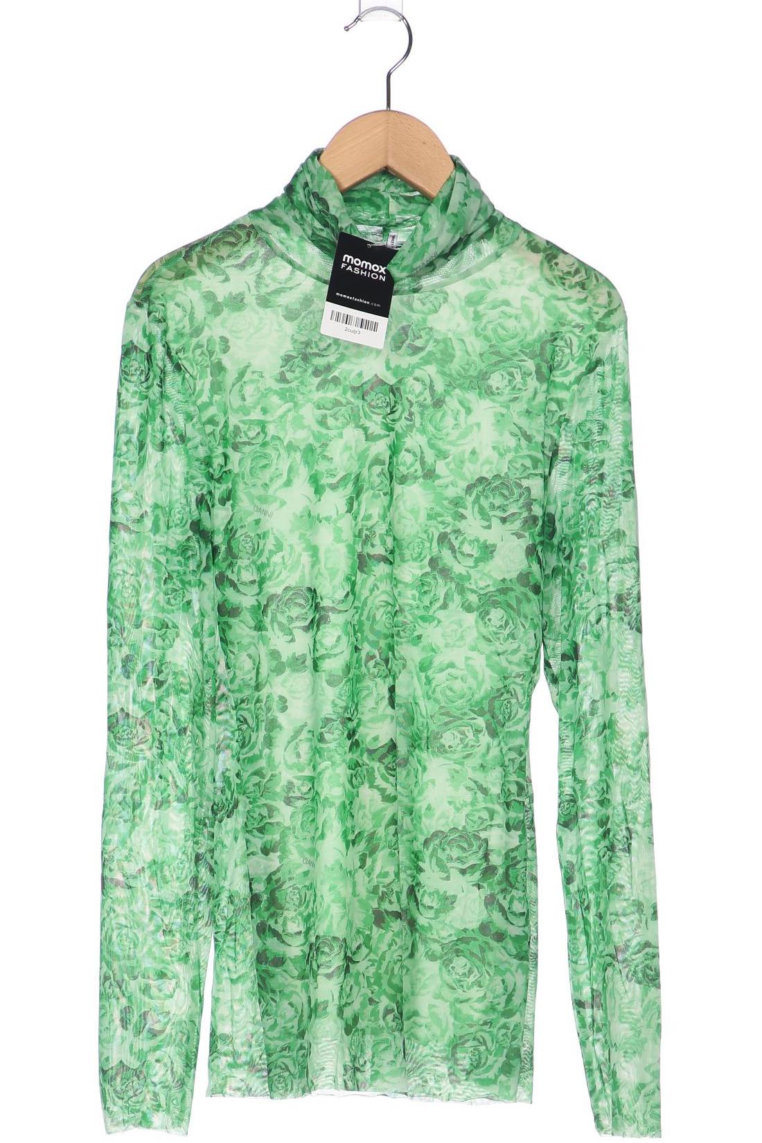 

Ganni Damen Langarmshirt, grün, Gr. 34
