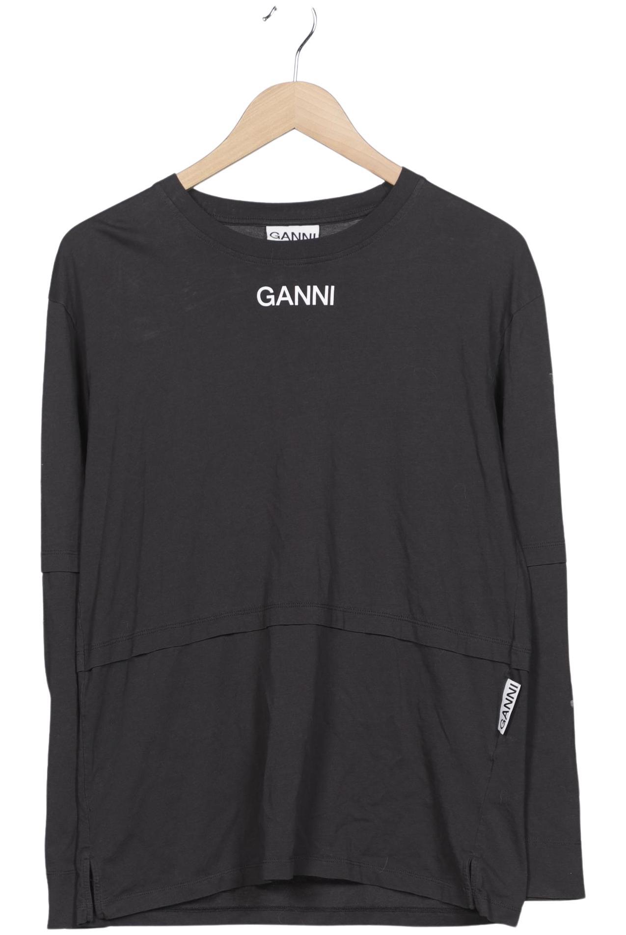

Ganni Damen Langarmshirt, grau, Gr. 38