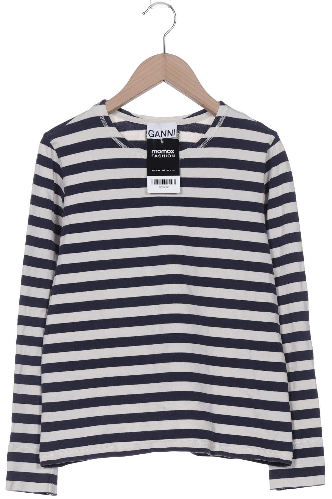 

Ganni Damen Langarmshirt, marineblau, Gr. 36