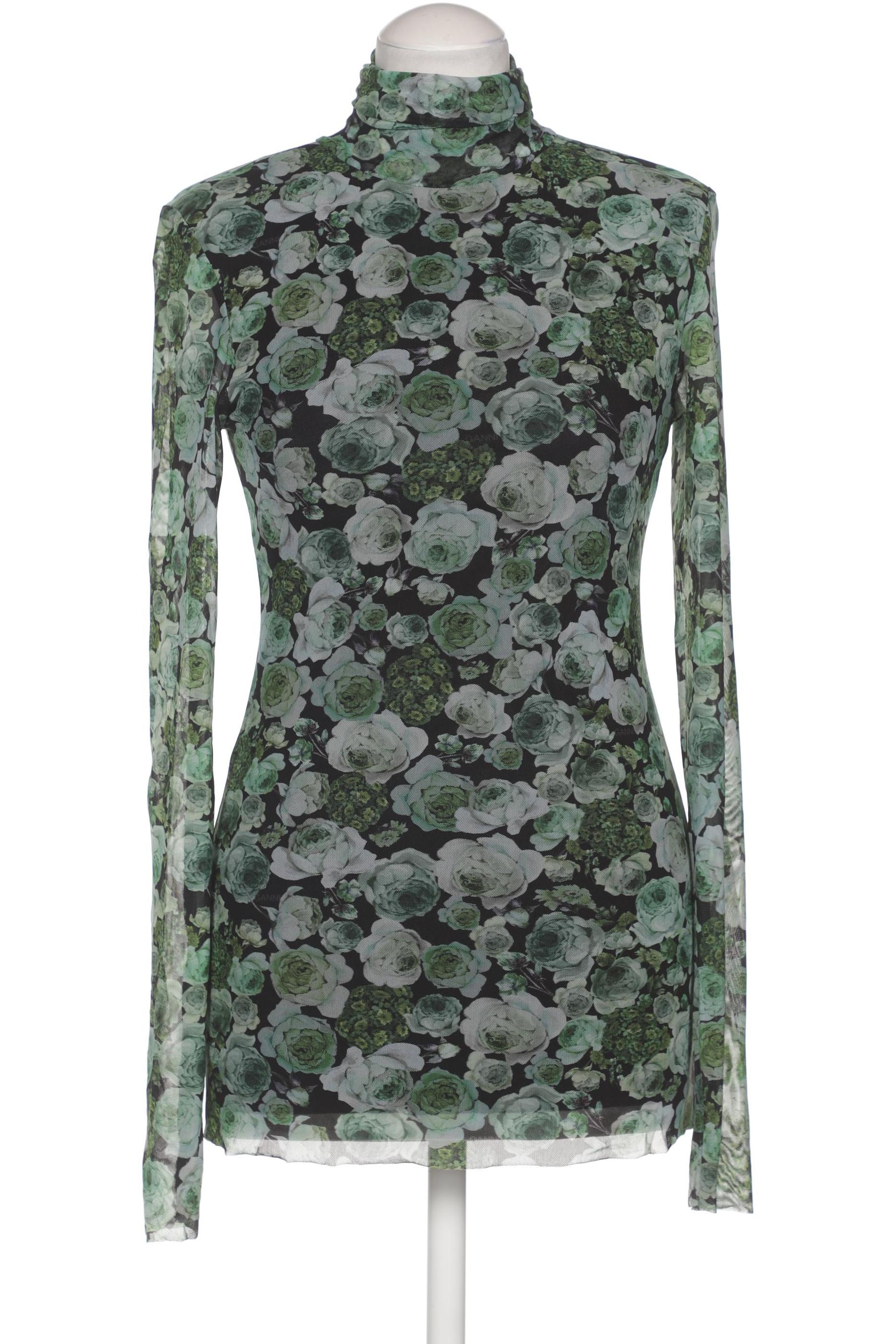 

Ganni Damen Langarmshirt, grün, Gr. 36